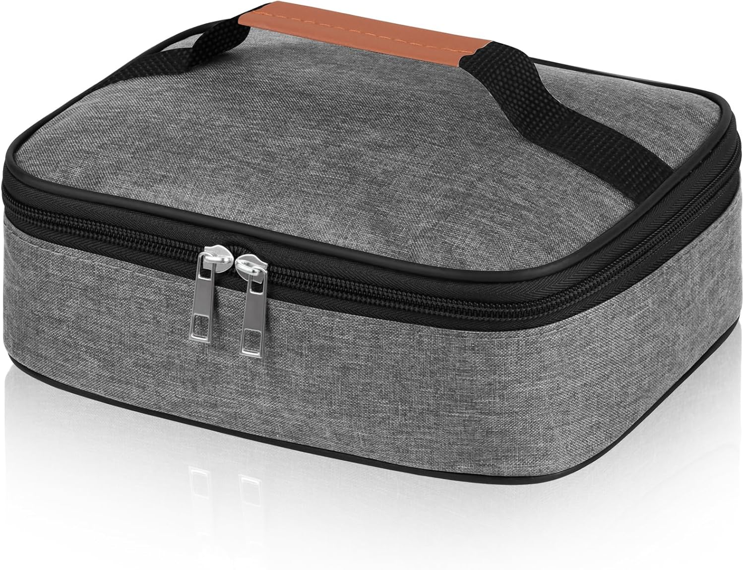 lohey Insulated Lunch Bag for Men Women Kids, Small Lunch Box Adults Cool Bag with Handle, Portable Thermal Cooler Box Bag for Work, School, Picnic Outdoor (Gray)
