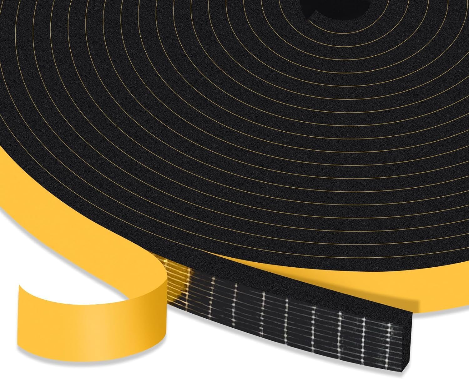 Strong Adhesive Insulation Tape, High Density Foam Weather Stripping Door Seal, Door Seal for Doors Windows, Soundproof Weatherproof Foam Seal Tape, Noise Reduction(1/2 in x 1/8 in x 16.5Ft)