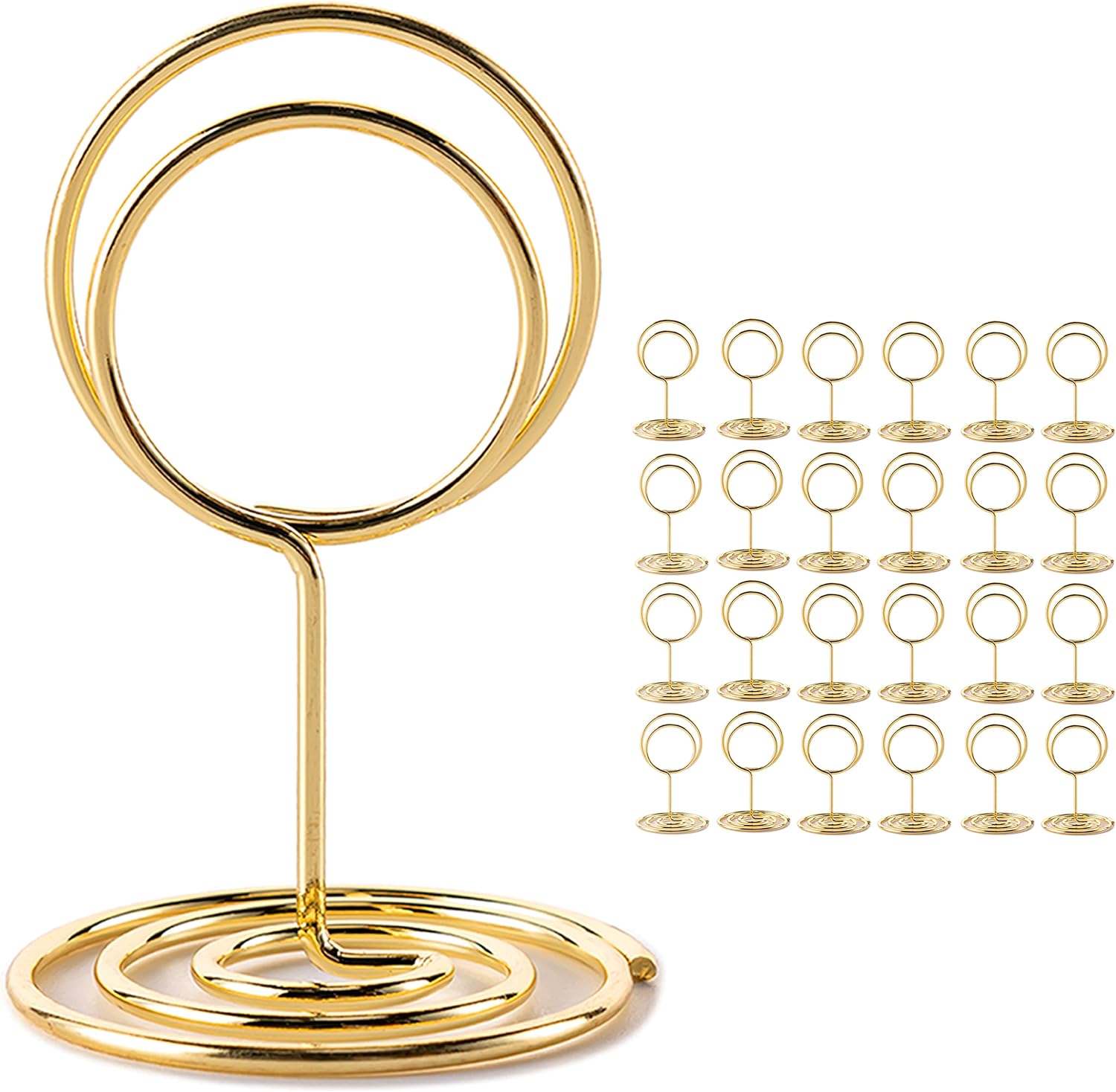 Hoewina 26Pcs Table Number Holders, Place Card Holder, Wire Picture Holder, Small Size Table Card Holders, Photo Holder for Centerpieces, Wedding Reception, Party, Birthday (Gold)