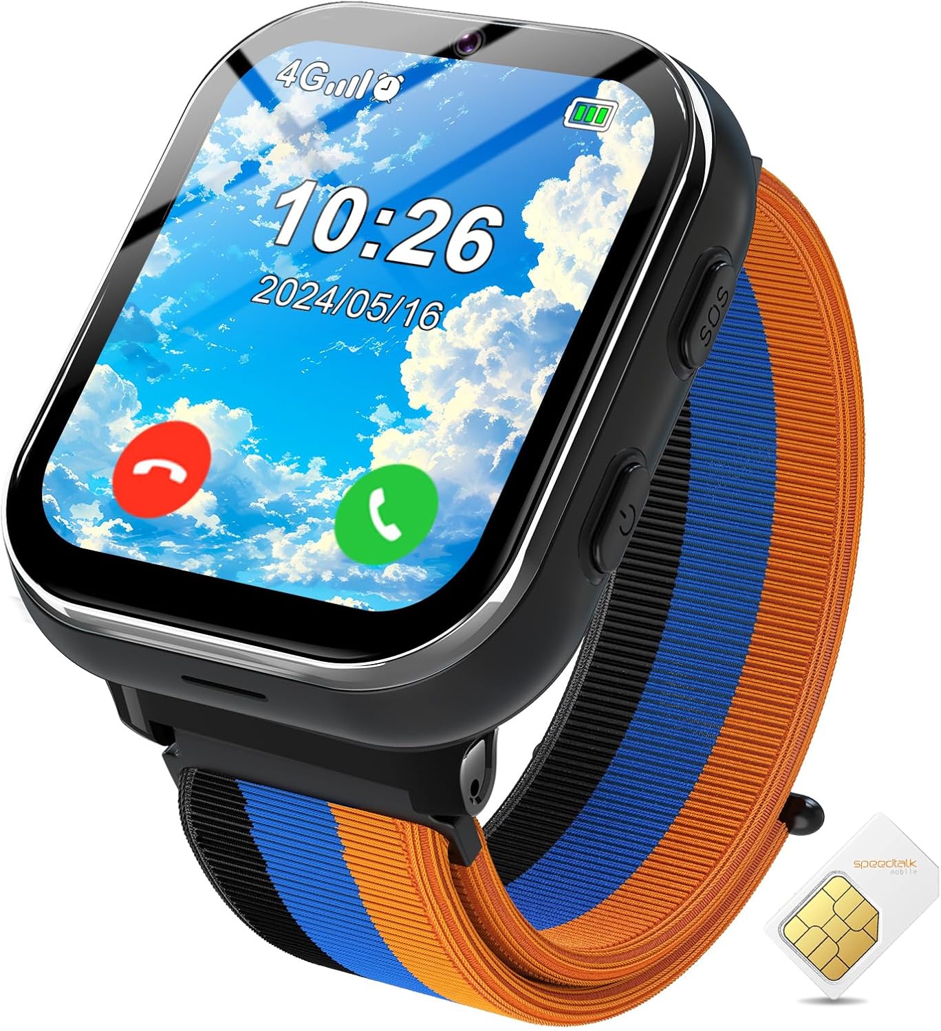 PTHTECHUS Smart Watch for Kids, 4G Smartwatch with Phone Call, SOS, Camera, Music Player, Learn Card, and Puzzle Games, Suitable for Boys and Girls Ages 4-12 Years Old Purple