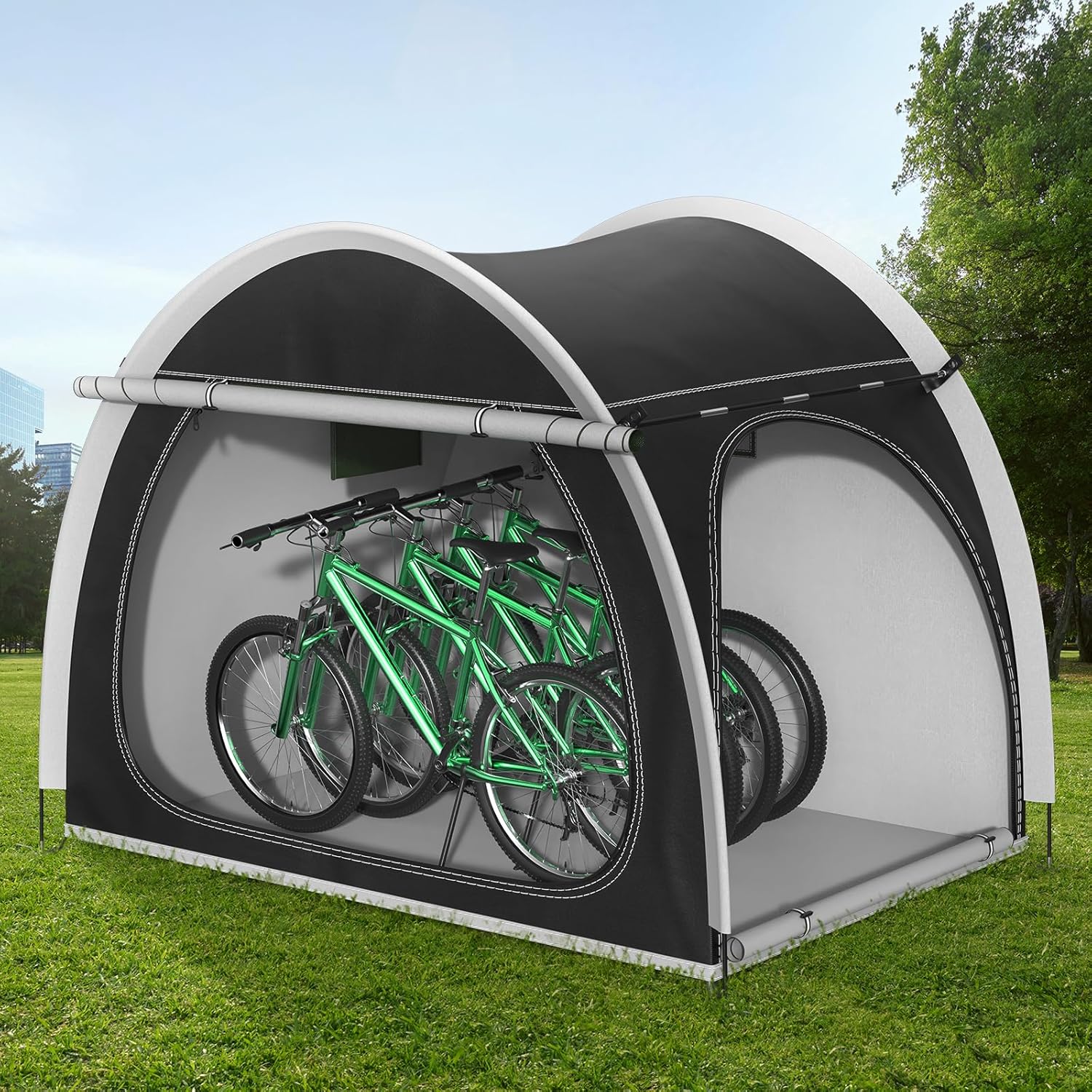 Bike Storage Shed Tent, Oversized Storage Tent for 3-4 Bikes, Portable Foldable Garage/Garden Storage Tents, Waterproof Anti-uv Outdoor Bicycle Cover
