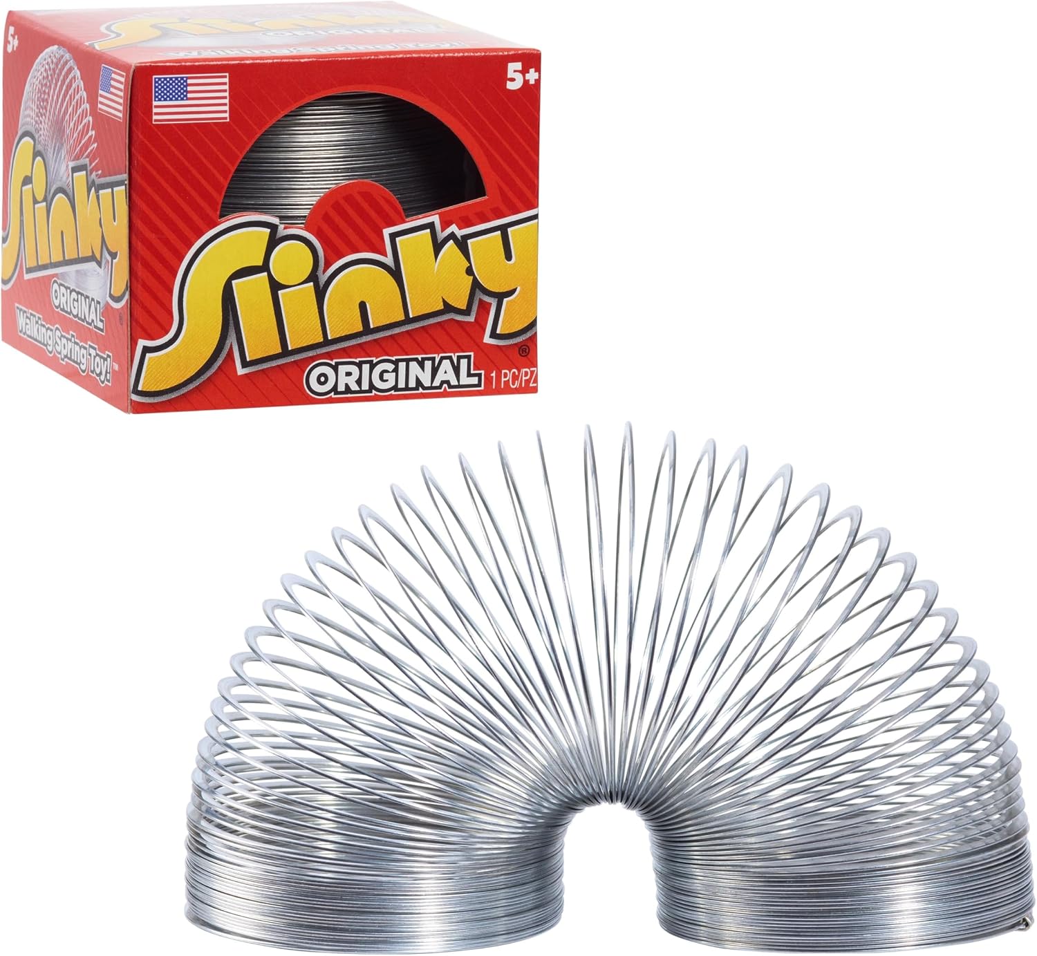 The Original Slinky Walking Spring Toy, 2.75-inch Diameter Metal Slinky, Fidget Toys, Kids Toys for Ages 5 Up by Just Play