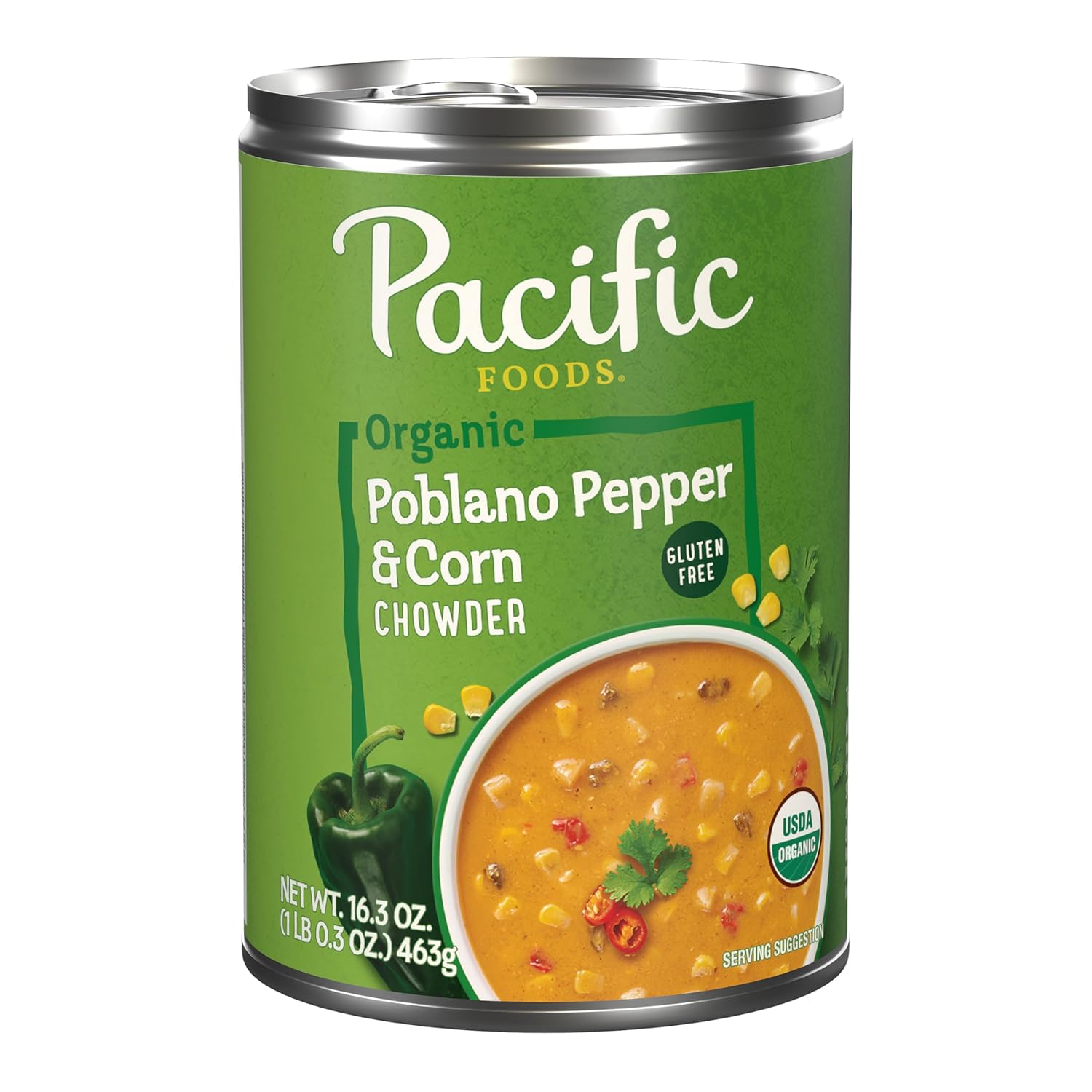 Pacific Foods Organic Poblano Pepper and Corn Chowder, 16.3 oz Can