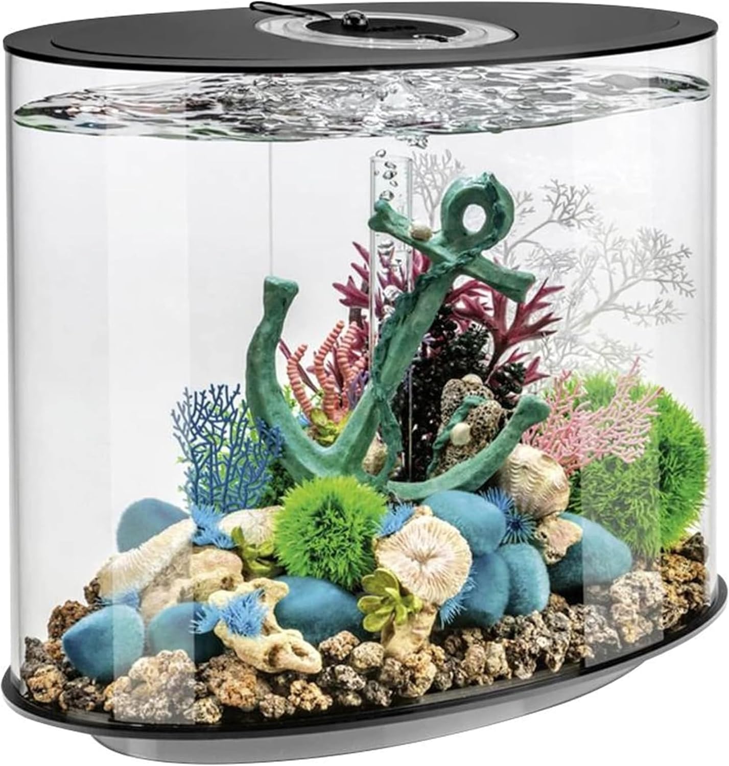 biOrb LOOP 30 Acrylic Aquarium With MCR Multi-Colour Remote LED (Black) | Fish Tank with 360-Degree View and 5-Step Filtration, Easy Setup, With Remote, Air Pump, Filter Cartridge, Ceramic Media