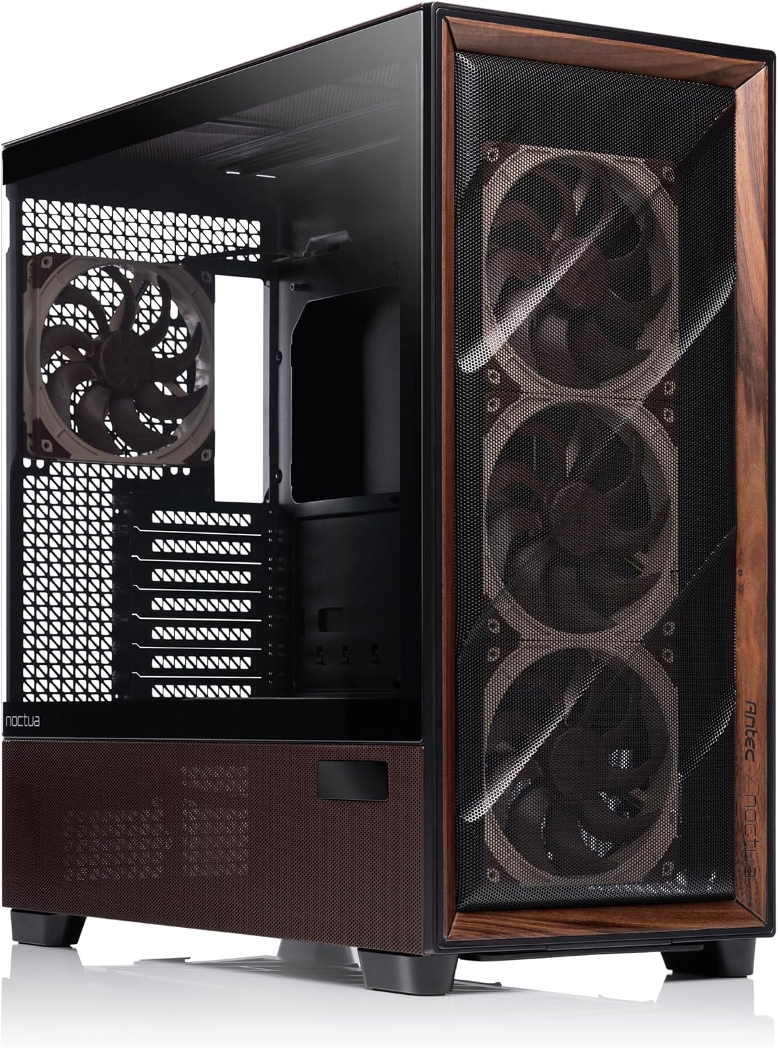 Antec Flux Pro Noctua Edition, Ultra-Quiet High-Performance ATX PC Case | Includes 4x NF-A14x25 G2 2x NF-A12x25 G2 Fans and NA-FH1 Hub, Suitable for Large GPU and PSU, Signature Brown Noctua Accents