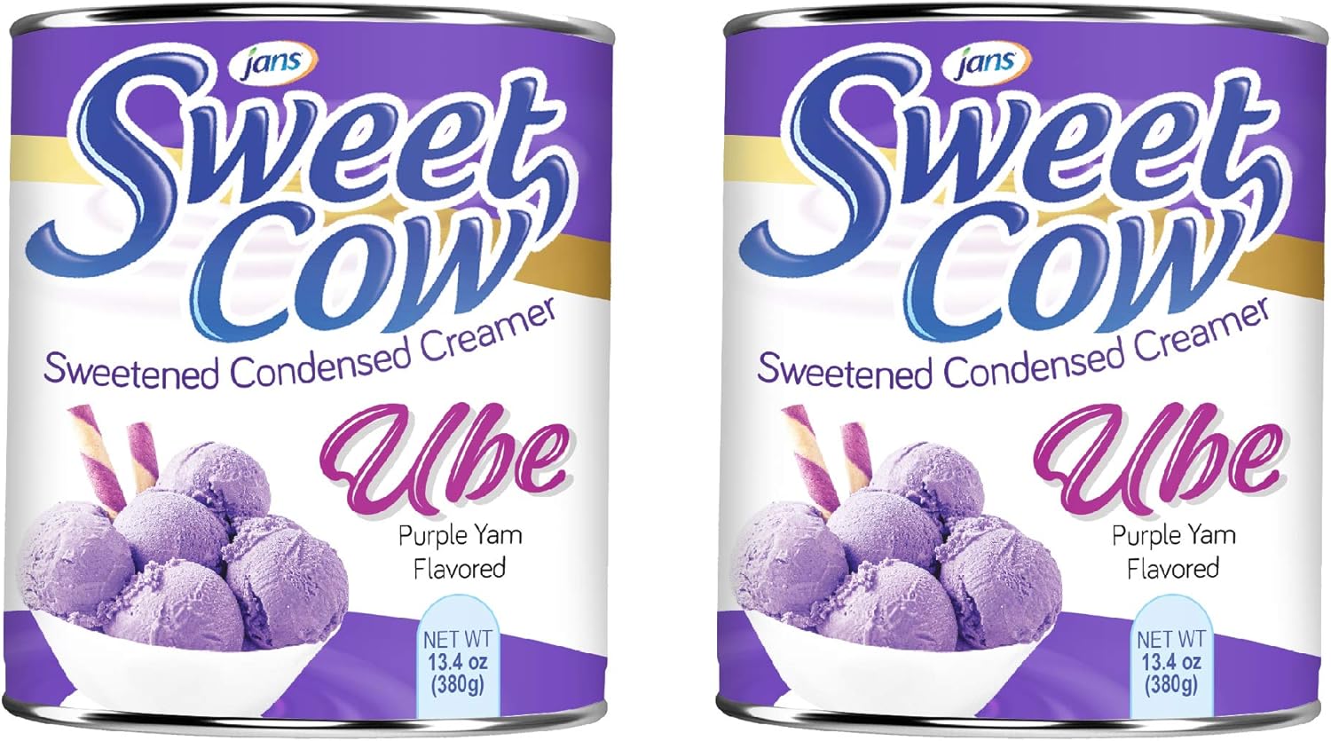 Ube Condensed Milk, 13.40 oz (Pack of 2) — Jans Sweet Cow Sweetened Condensed Creamer
