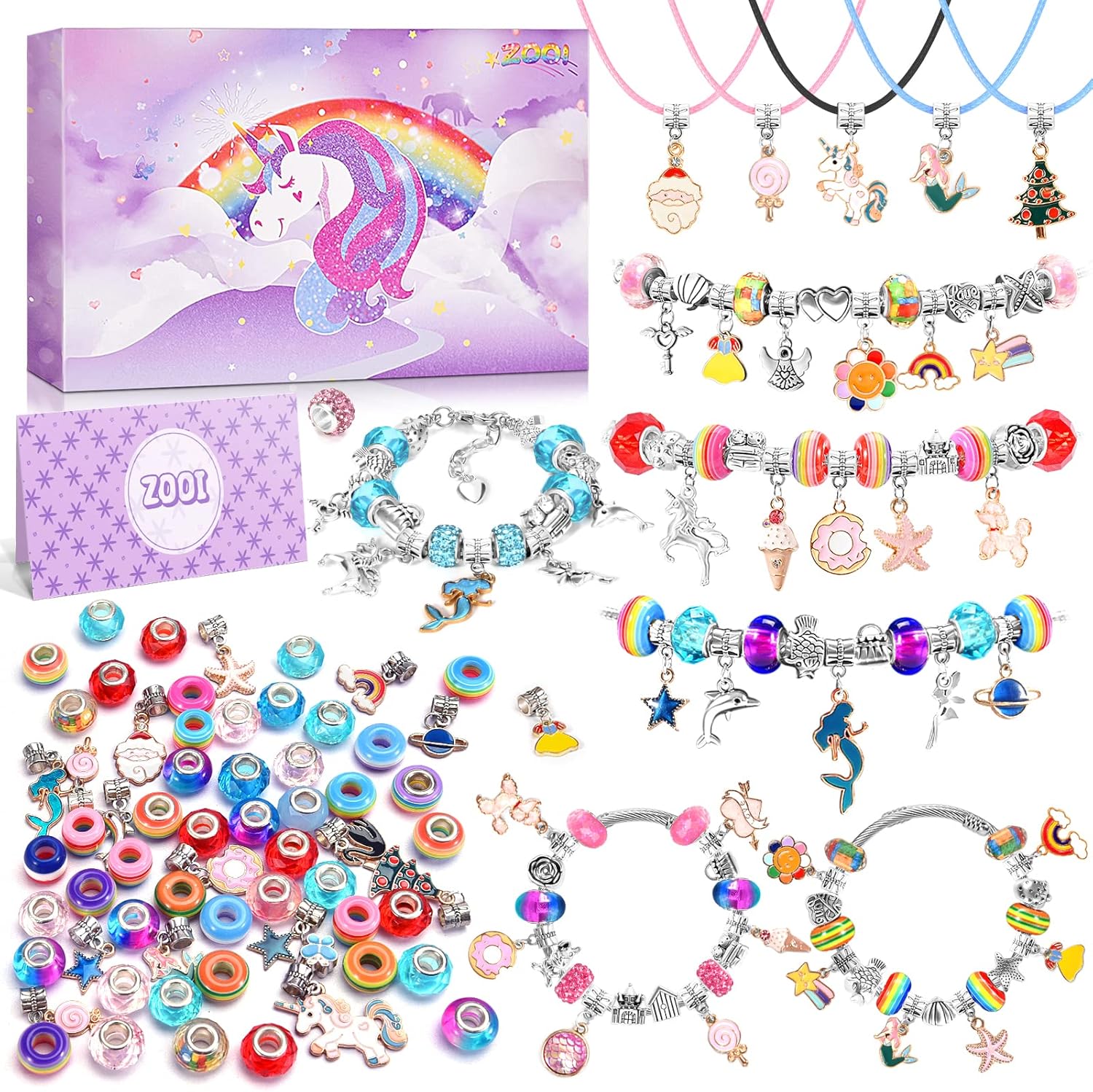 ZOOI Bracelet Making Kit, Arts and Crafts for Kids Girls Ages 8-12, Jewelry Making Kit, Gifts for 10-12 Year Old Girls, 9 Year Old Girl Gifts, Art Supplies for Kids 9-12 Gift for Teenage Girl