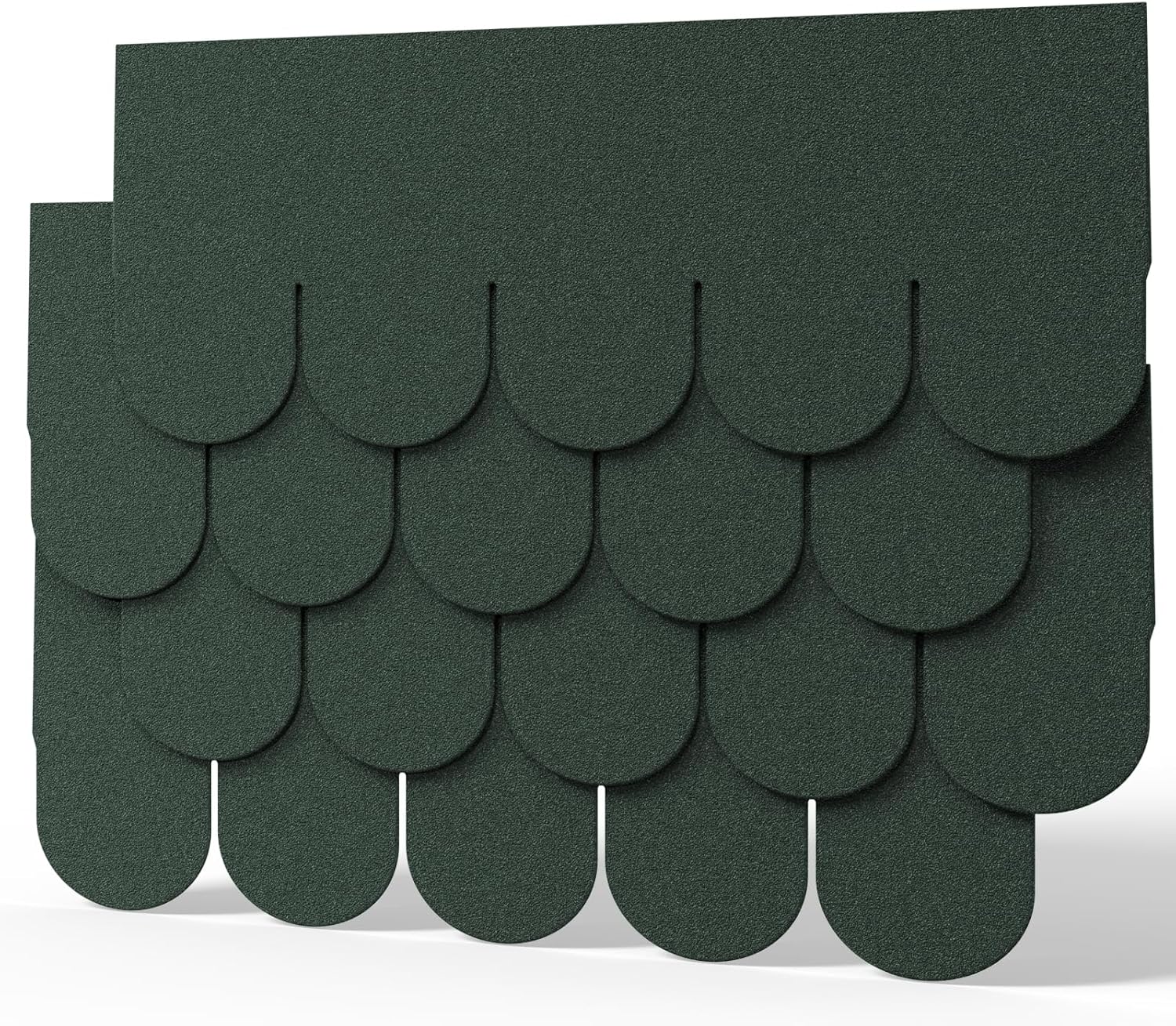 Pack of 18pcs Asphalt Roof Shingles 2.61sqm Self-adhesive Sheds Roofing Felt Shingles Tiles for Most Roof of Sheds Arbour Porch Wendy House Doghouse Log Cabin (Fish-scale Shingles, Green)