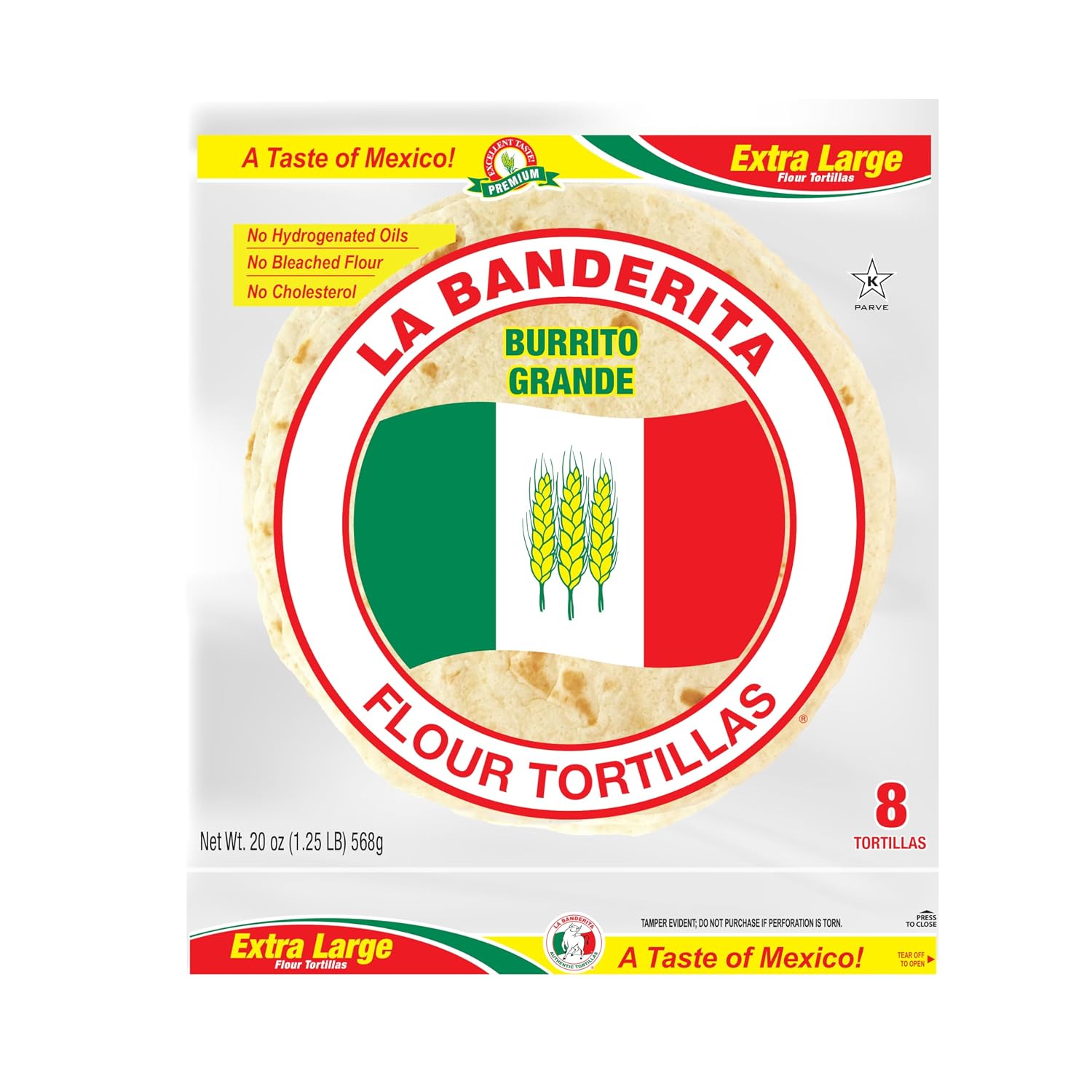 La Banderita® Burrito | 10" Flour Tortillas | 20 oz.| 8 Count (Pack of 12)
