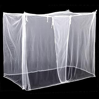 4 Corners Mosquito Net for Bed Mosquiteros para Camas Bed Netting Canopy Rectangular Mosquito Mesh for Camping Home Outdoor Travel Dormitory Decor(White,L75 X W35.5 X H59 Inch)