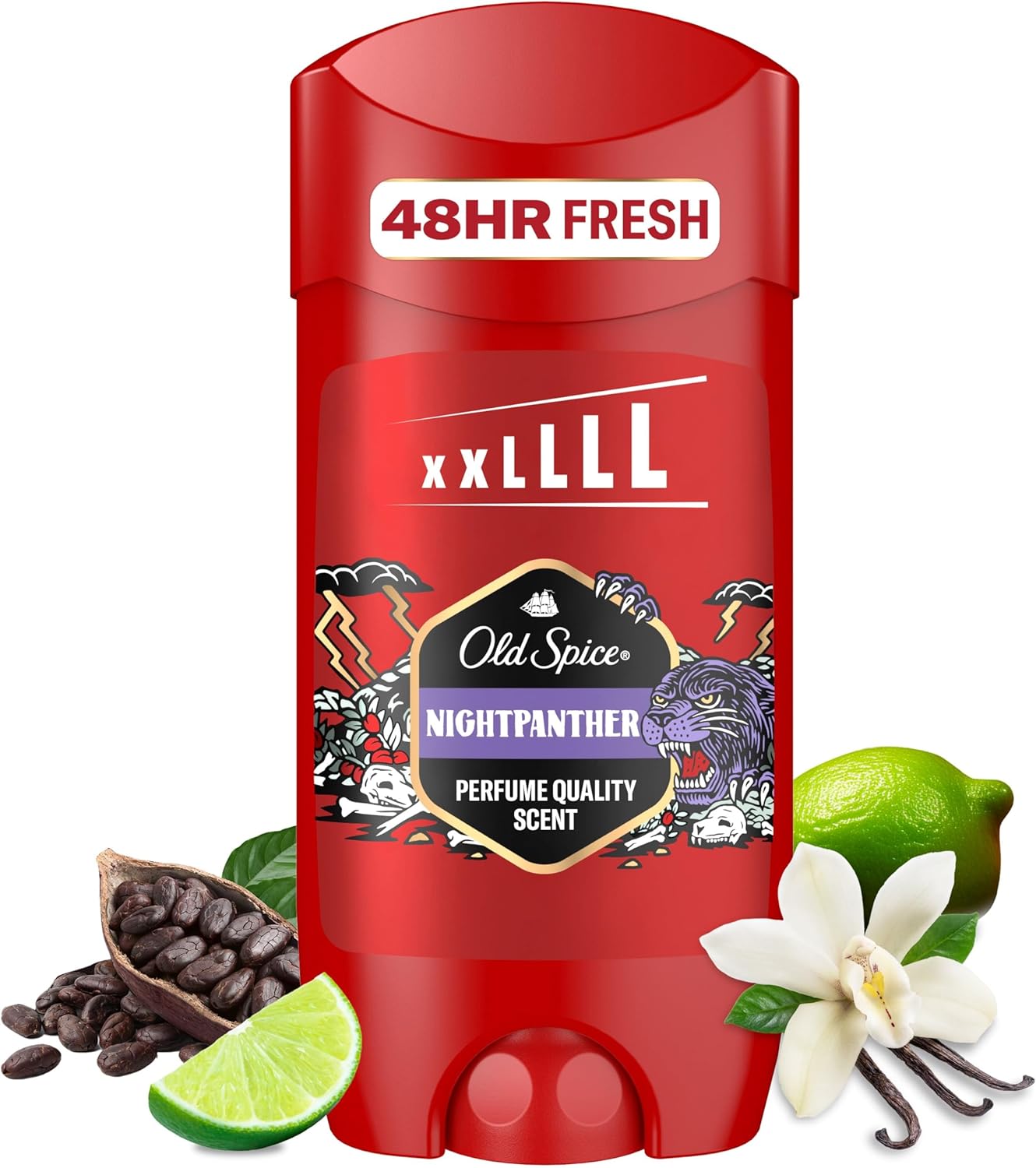 Old Spice Night Panther Deodorant Stick For Men 85 ml, 48H Fresh, 0% Aluminium Salts, Anti-White Marks and Yellow Stains