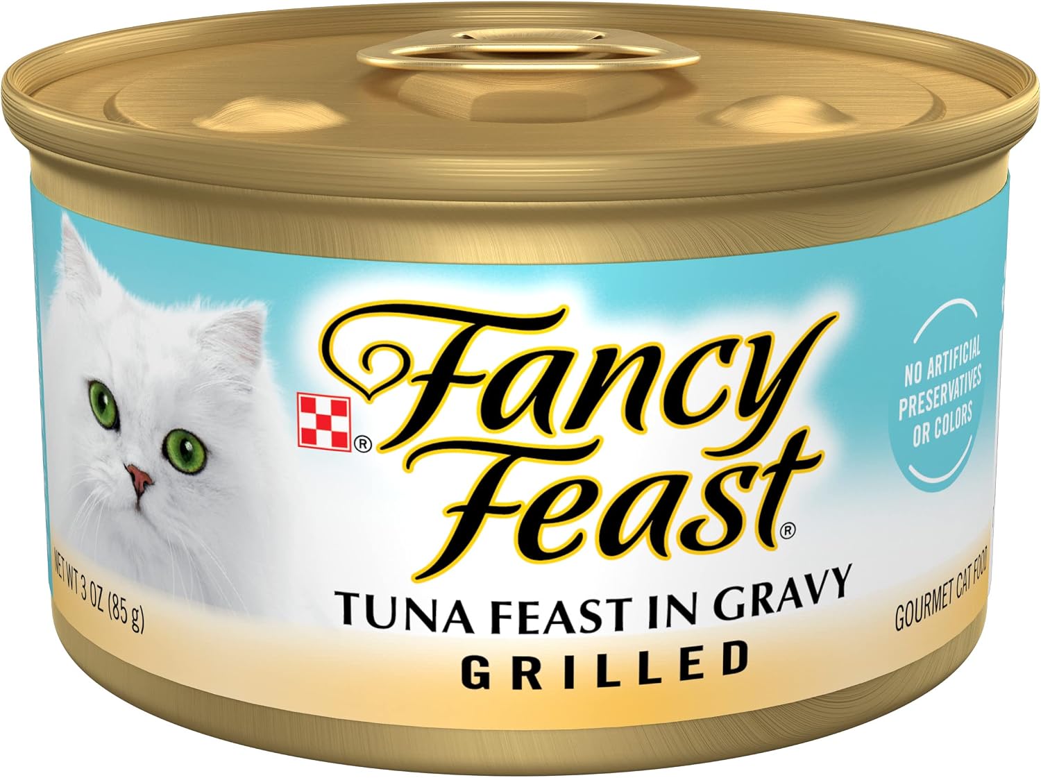 Purina Fancy Feast Grilled Wet Cat Food Tuna Feast in Wet Cat Food Gravy - (Pack of 24) 3 oz. Cans