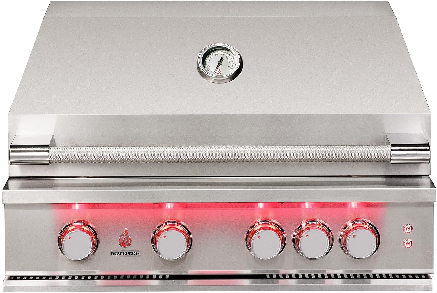 TrueFlame Premium 32-Inch 4-Burner Built-In Natural Gas Grill w/Rear Infrared Burner & Grill Lights - TF32