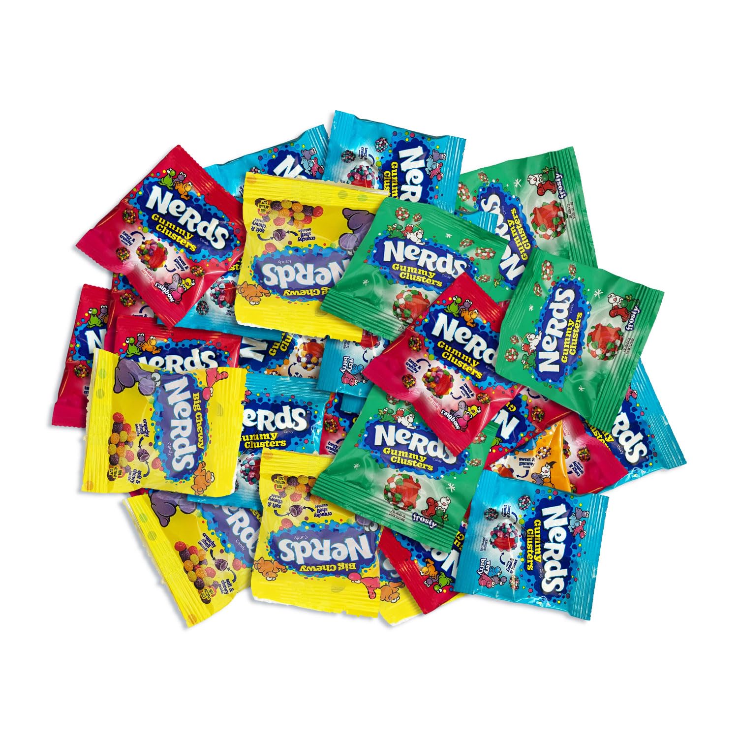 Nerds Assorted Gummy Clusters - 2 lbs Individually Wrapped Candy Pack - 46 Pieces - Classic & Delicious Gummy Candy for Back-to-School Party, Movie Nights, Birthdays, Pantry & Baby Showers