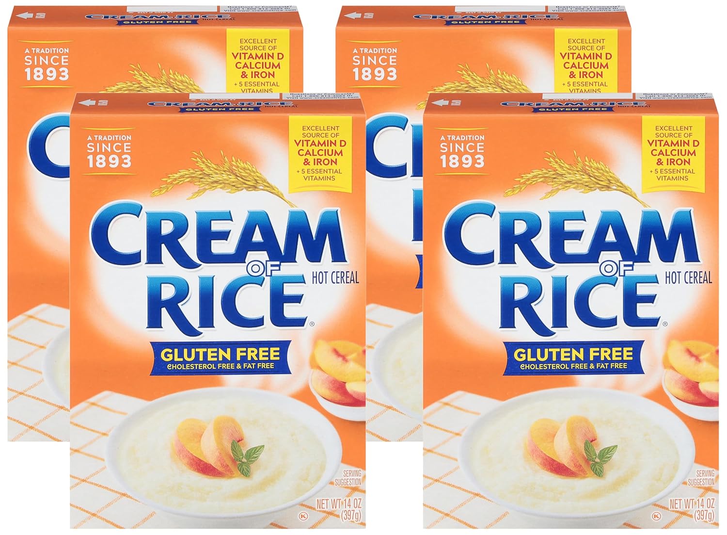 Cream of Rice Gluten Free Hot Cereal, 14 Ounce (Pack of 4)
