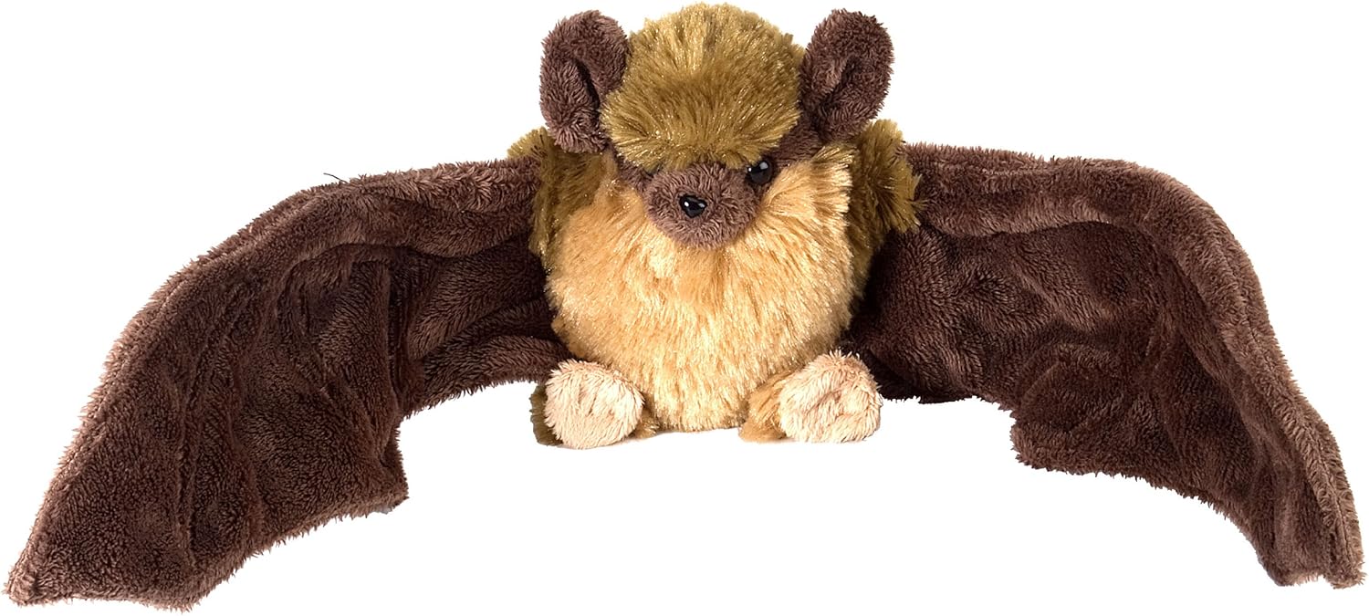 Wild Republic Brown Bat Plush, Cuddlekins Mini, Stuffed Animal, Plush Toy, Gifts for Kids, 8 Inches