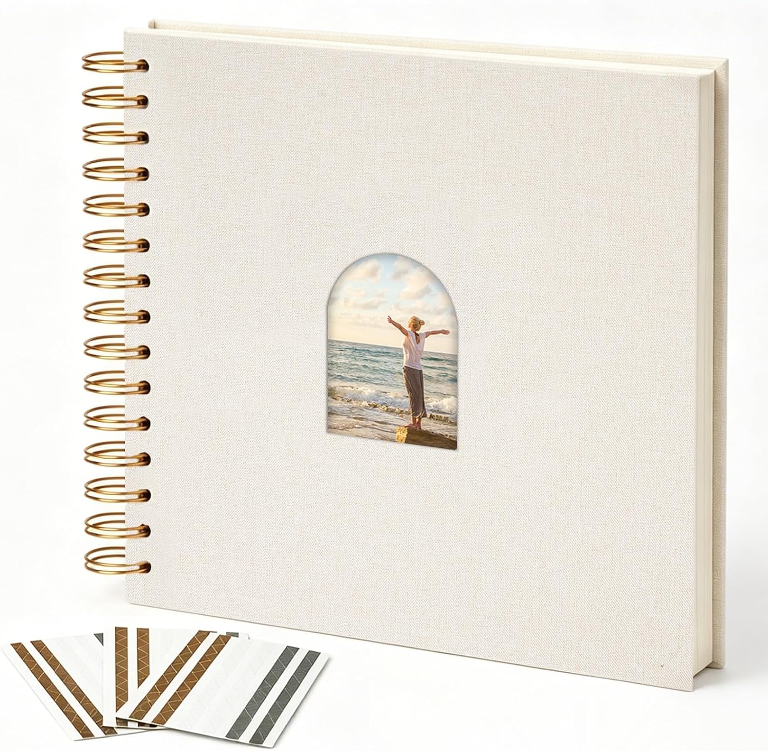Vienrose Scrapbook Album,40 Pages,8x8 Inch,Beige