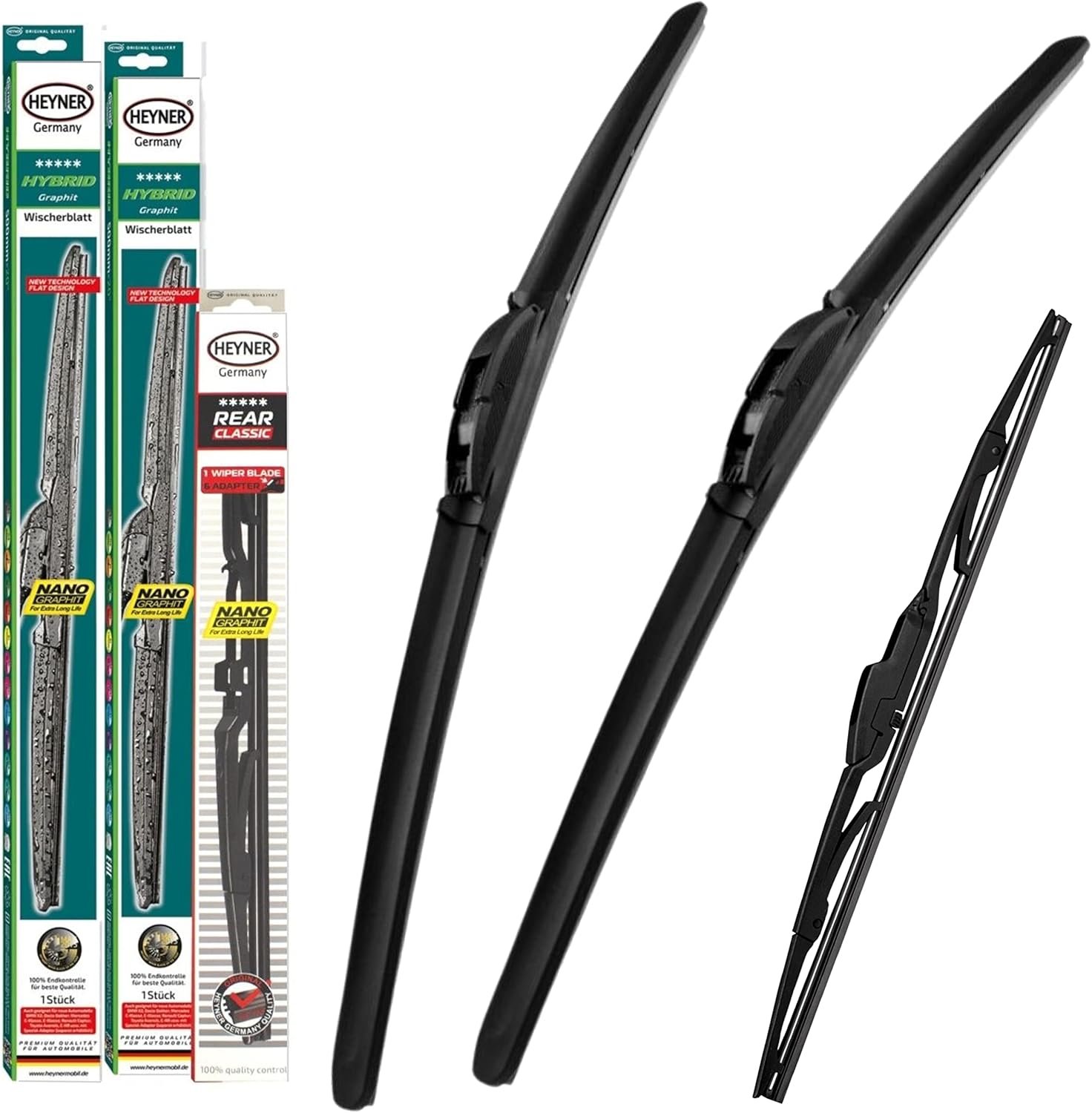Heyner Wiper Blades Fits: Toyota Corolla 2019 - On Full Set Hybrid Wipers HH2814H12HRC