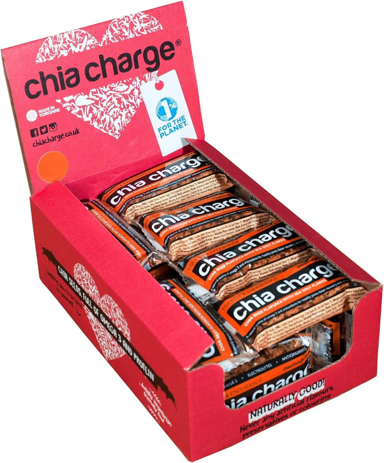 Mini and Big Flapjacks Pack - Chia Seeds - Energy Bar - Healthy Snack Bar - Bars - Running, Gym and Cycling Energy - No Nuts - Nut Free - Lunchbox Snack (Salted Caramel, 18 x 30g)