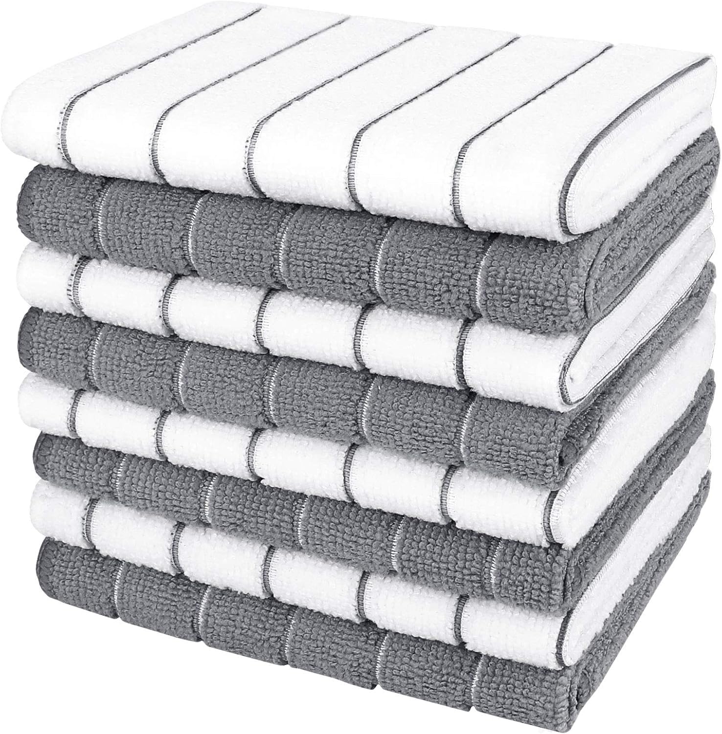 Kitchen Towels, Absorbent Dish Cloth for Kitchen, Soft Dish Towels for Home, Multi-Purpose Cloths for Household Cleaning and Drying-8PK