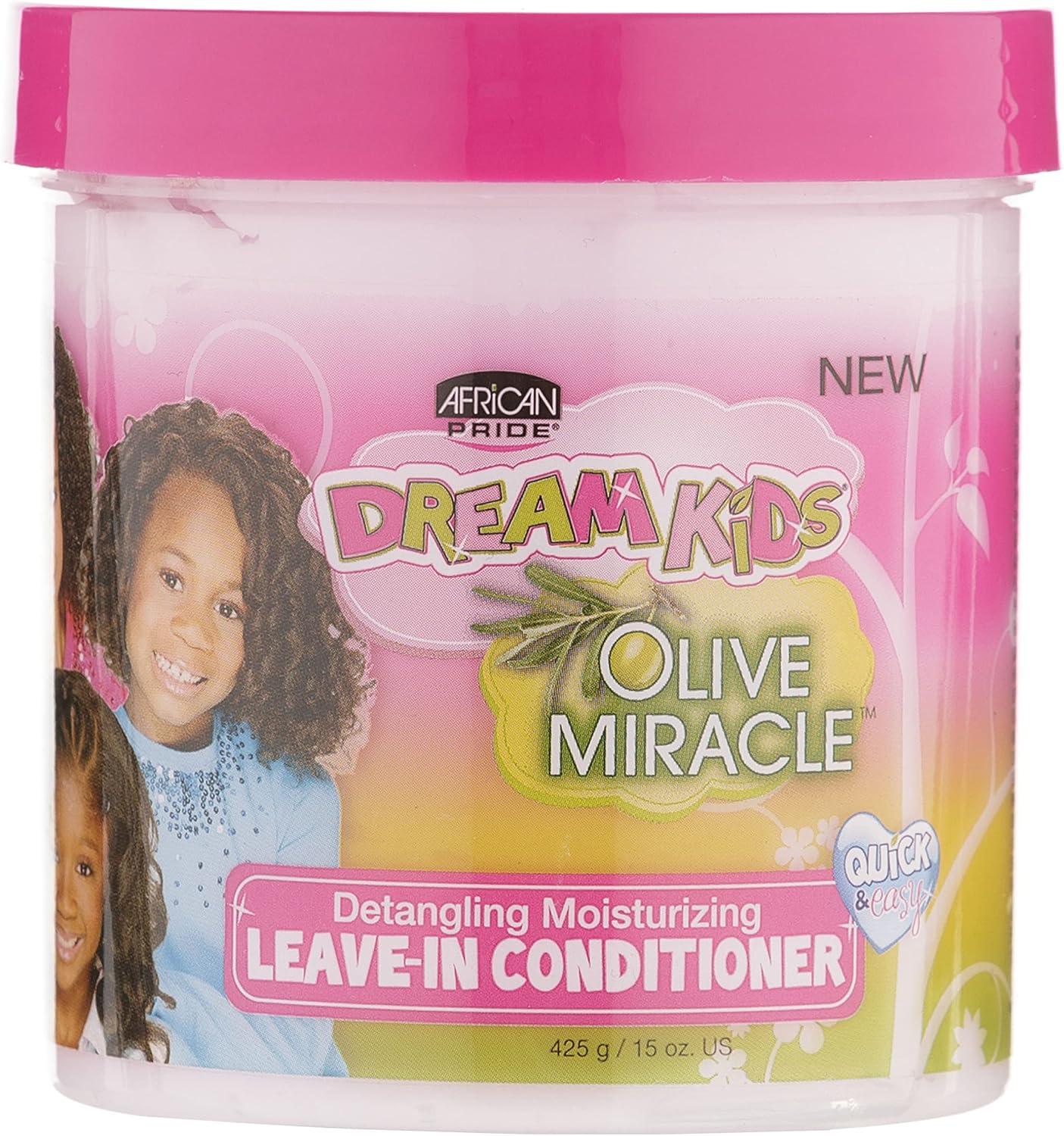 African Pride Dream Kids Olive Miracle Detangling Moisturizing Leave-In Conditioner, 425 gram