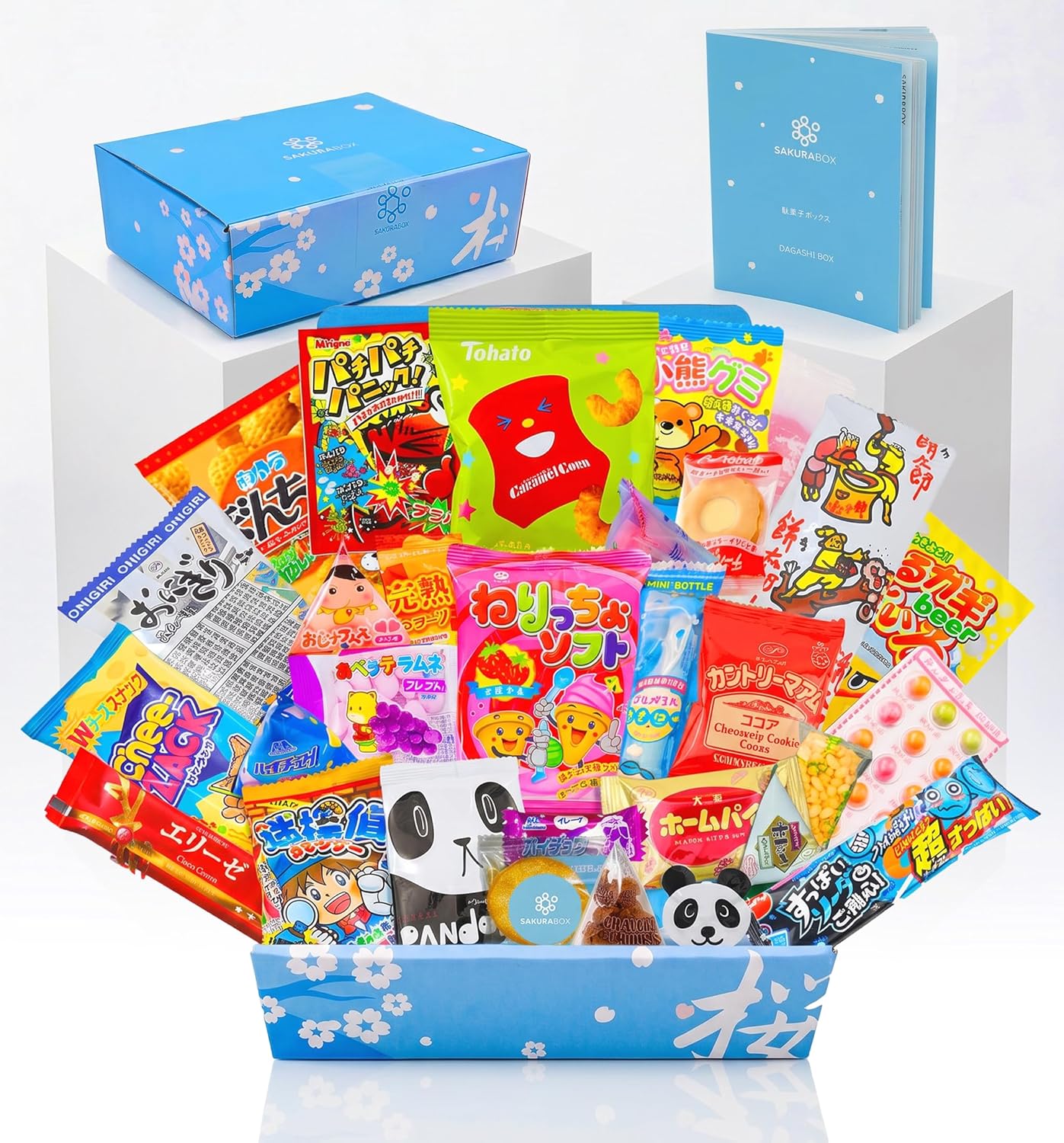 Sakura Box Japanese Candy & Snacks Dagashi Set 50 Pieces Japanese Food Gift Box