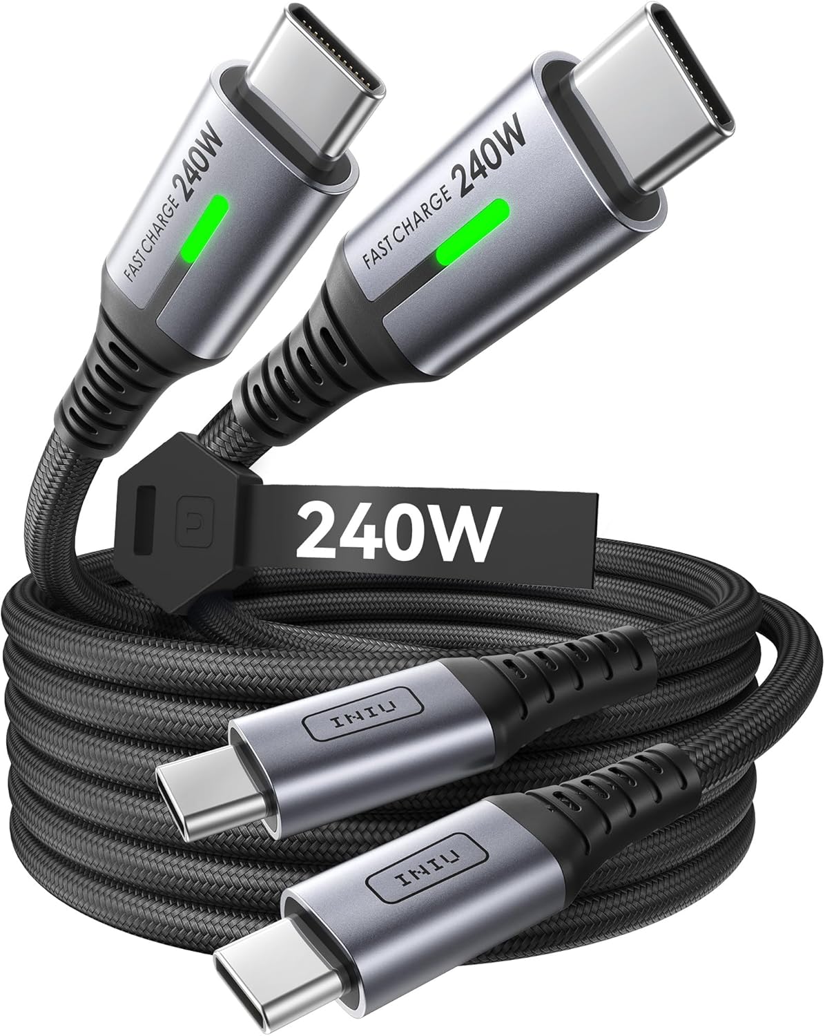 INIU 240W USB C to USB C Charger Cable, [2-Pack 2m] PD Type C Charge Cable, Super Fast Charging USB C Cable for iPhone 16 15 MacBook iPad Pro, Samsung S23/S22 Ultra, Steam Deck, HP EliteBook etc.