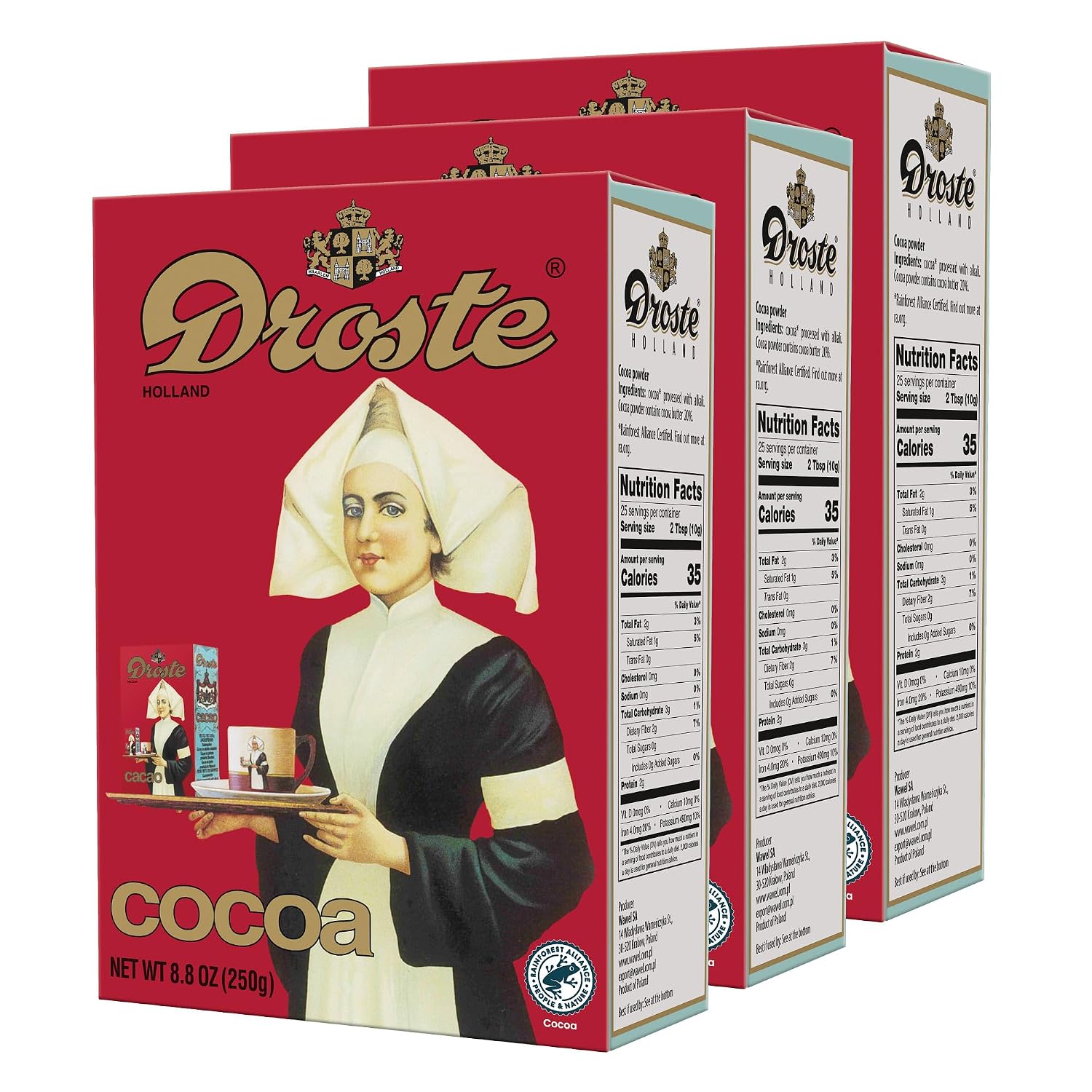 Droste Dutch Cocoa Powder for Baking & Desserts, 8.8oz (3pk)