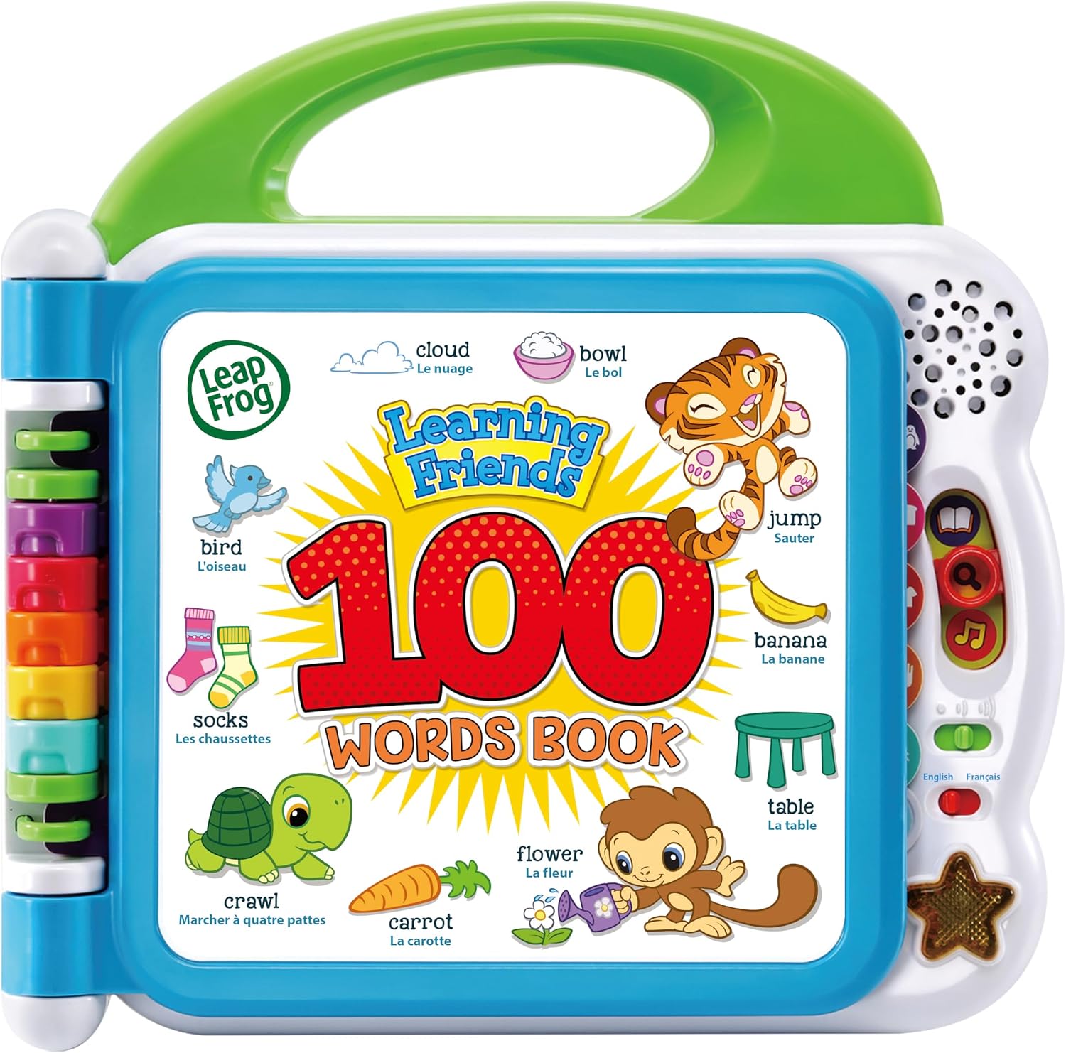 LeapFrog 601503 Learning Friends 100 Words Baby Book Educational and Interactive Bilingual Playbook Toy Toddler and Pre School Boys & Girls 1, 2, 3, 4+ Year Olds, Multi-Colour, One Size