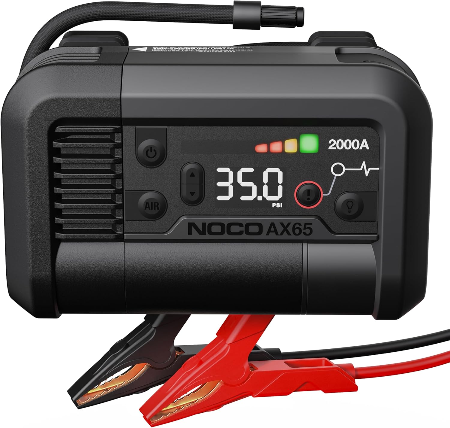 NOCO Boost Air AX65: 2000A Jump Starter with Air Compressor Tyre Inflator – Starts 8.0L Gas & 6.0L Diesel – 67 SLPM Airflow Inflates 0–40 PSI in 2 Minutes