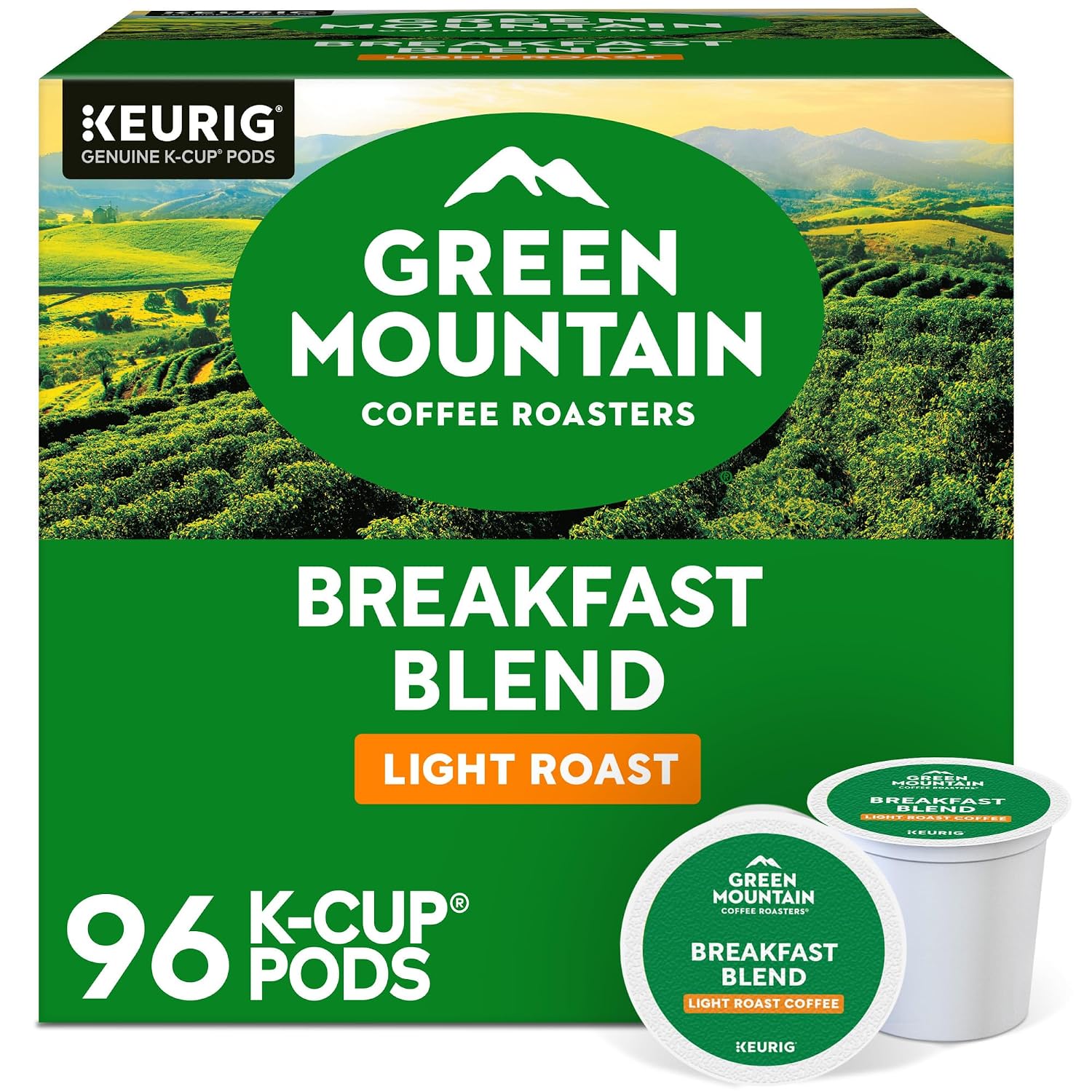 Green Mountain Breakfast Blend Coffee, K-Cup Pods, 96 Count