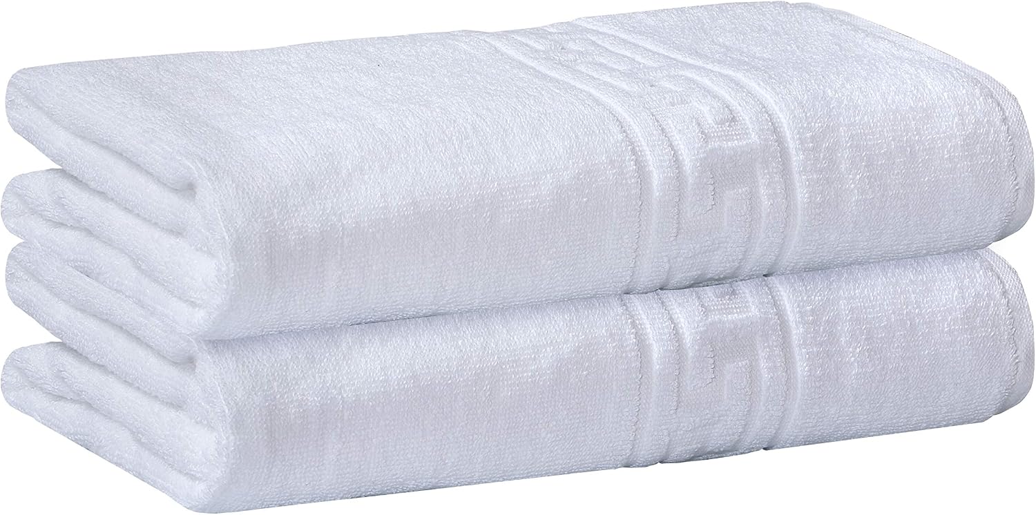 DTEX HOMES Divine Textiles 2 Large Bath Sheets Towel Sets Highly Absorbent, Quick Dry Bath Sheets 90 x 140 cm 100% Cotton 600 GSM Bath Towels Large Bath Sheet White