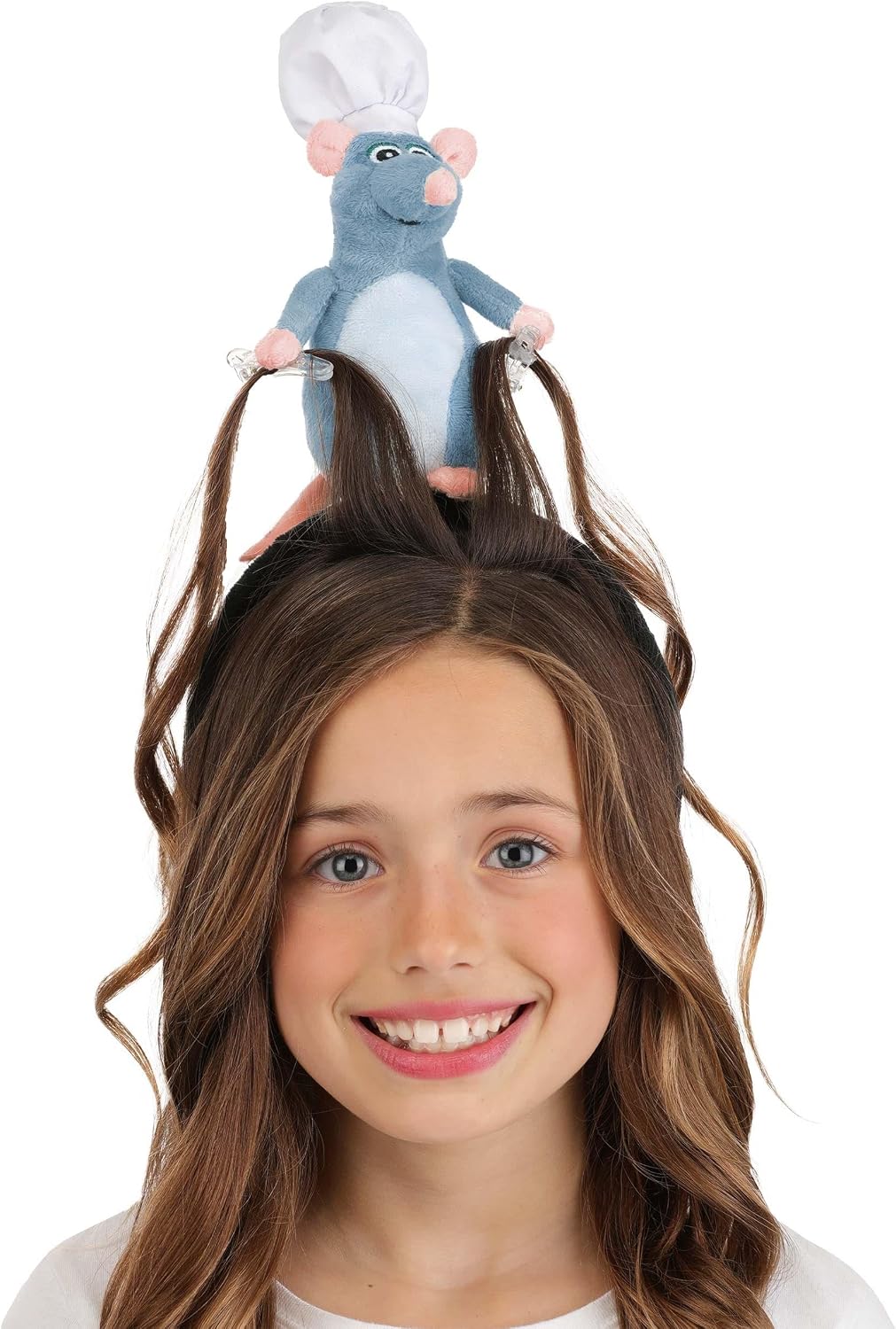 Disney Pixar Ratatouille Remy Costume Headband | Mouse with Chef Hat and Hair Clips for Halloween Dress Up