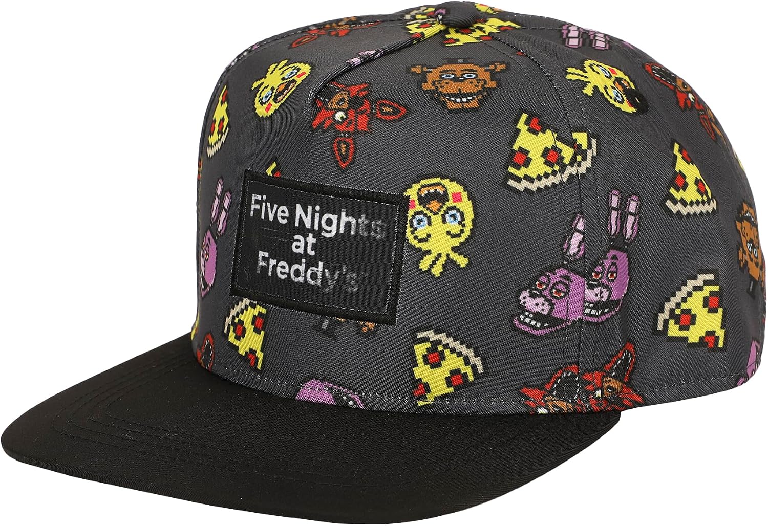 Five Nights at Freddy's Character & Pizza Print Adjustable Hat