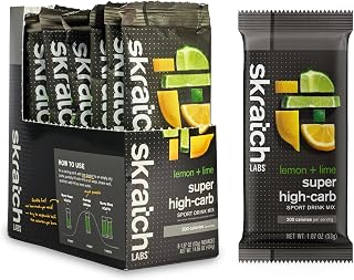 Skratch Labs Super High-Carb Drink Mix Packets - Carbohydrate Powder - Cluster Dextrin + Electrolytes - Endurance Energy- Energy Gel Alternative - Lemon + Lime - 8 Single Serving Packets - Non-GMO