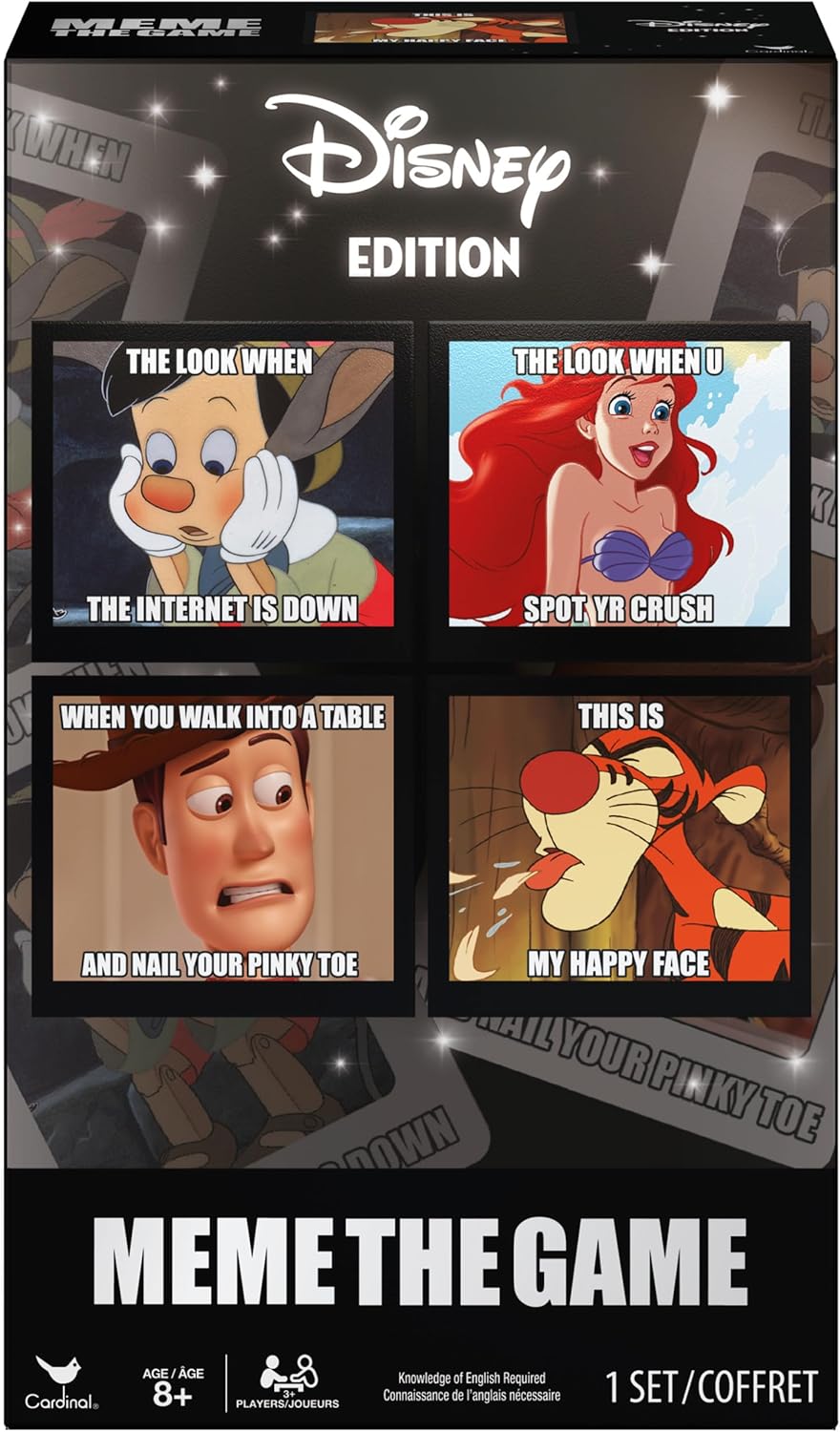 Spin Master Games, Meme The Game: Disney Version, Funny Card Game for Fans of Disney Movies, 3-6 Players, for Ages 8 & Up