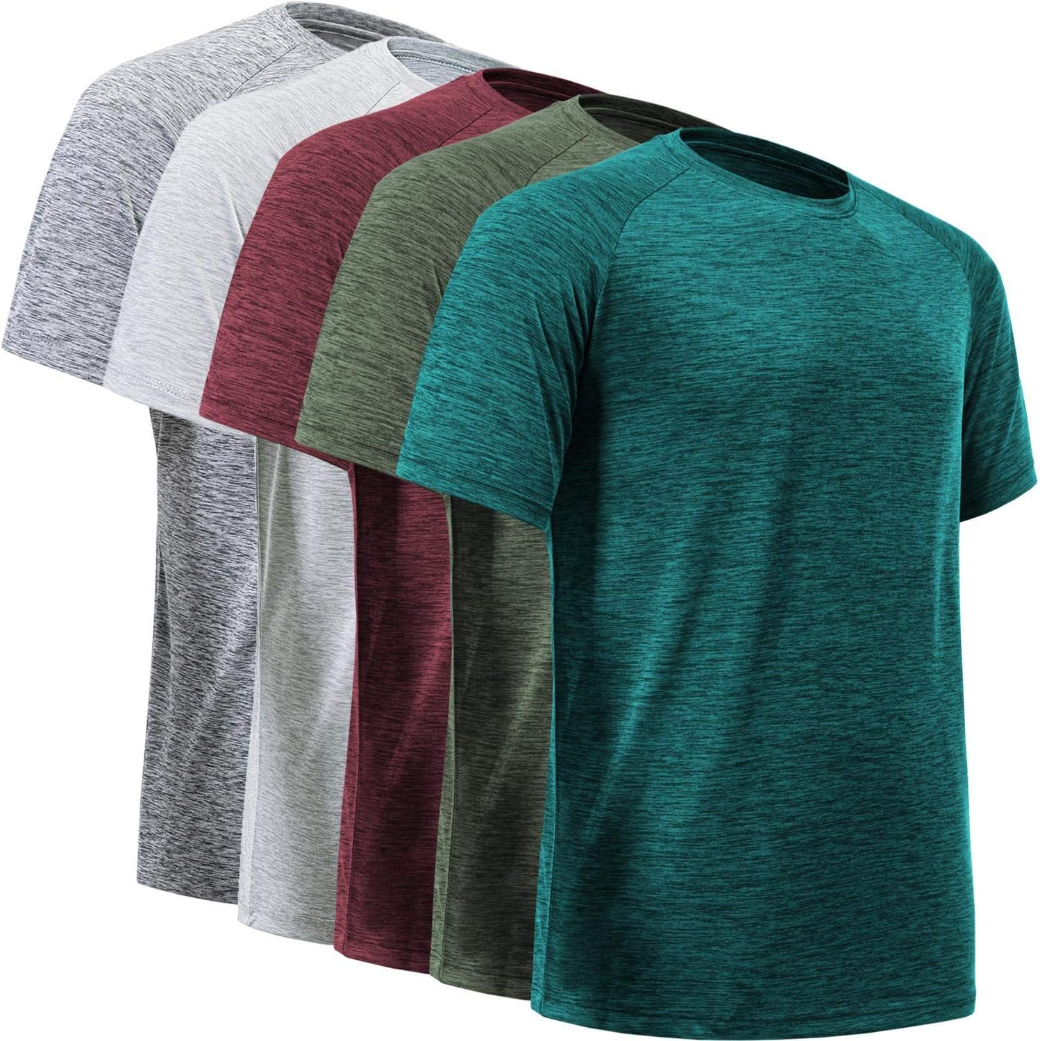 BALENNZ Workout Shirts for Men, Moisture Wicking Quick Dry Active Athletic Men's Gym Performance T Shirts
