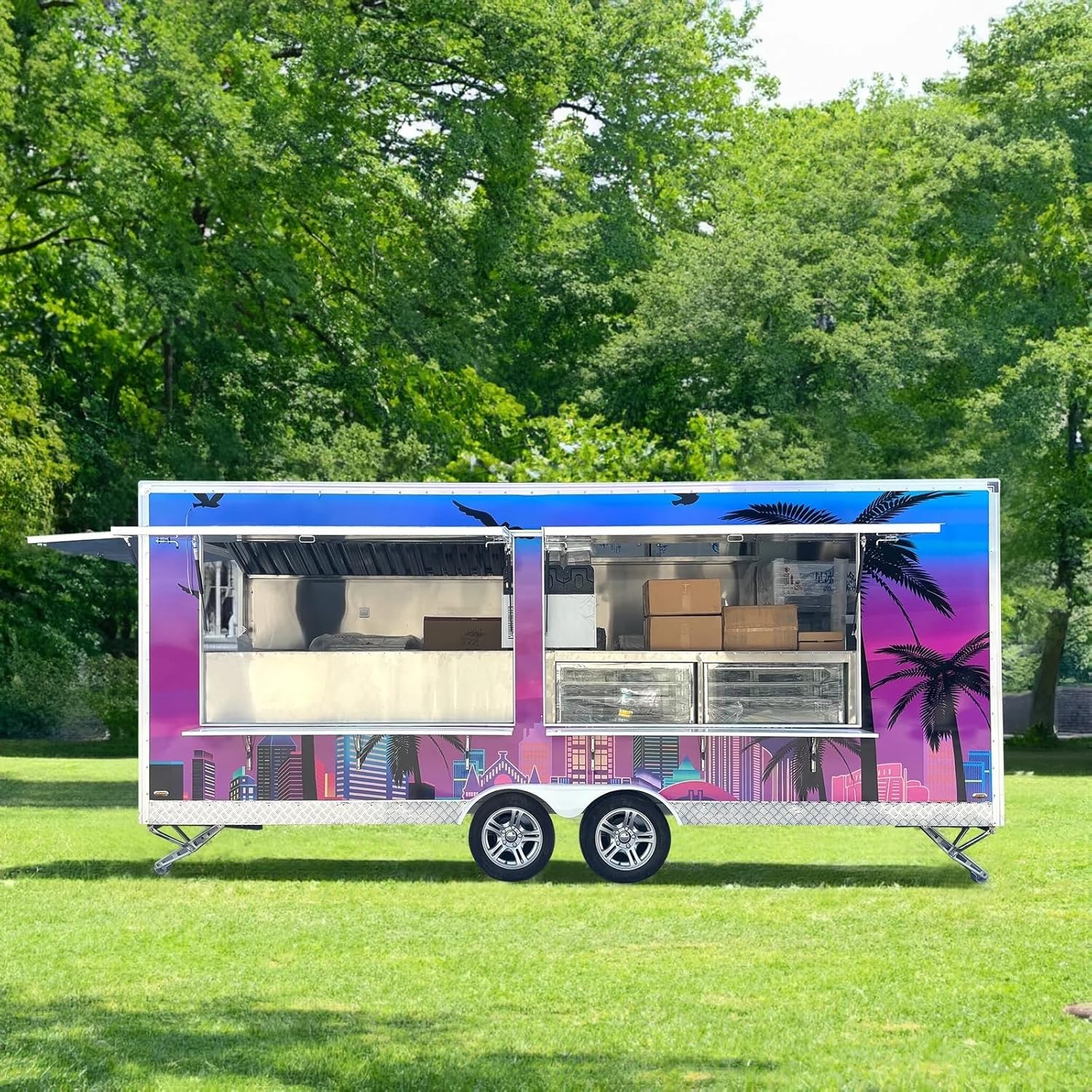 Food Truck Small Concession Food Trailer - Compact Kitchen Equipment for Hot Dog, Coffee Vending & Commercial Street Sales