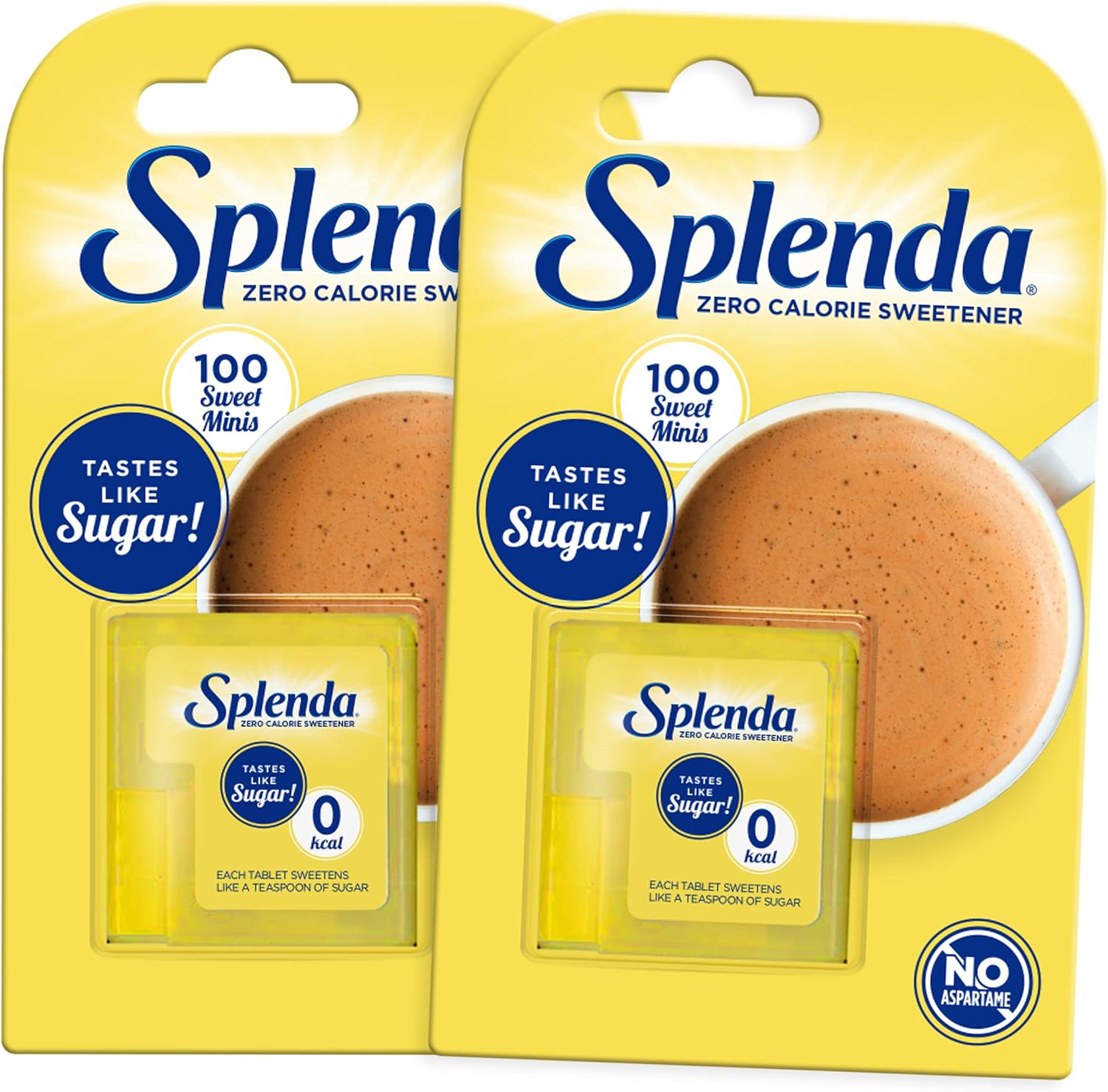 SPLENDA No Calorie Sweetener Dissolvable Minis, 100 Tablets (2-Pack)