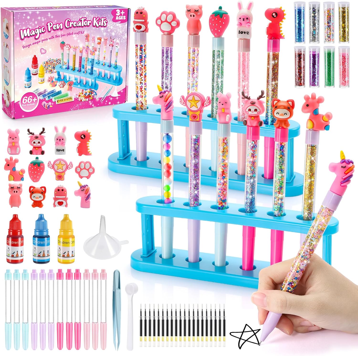 DIY 12 3D Pens Creator Studio Kit for 5-12 Years Olds Gifts, Girls Birthday Present Creative Arts and Craft Kits for kids Girls Toys Age 5-12 Party Bag Filler for kids Gifts for 5-12 Year Olds