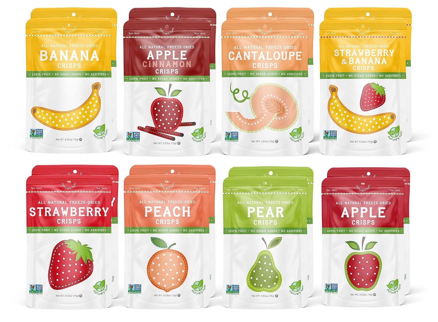 Nature's Turn Freeze-Dried Fruit Snacks, Mega Variety Pack of 16 (0.53 oz Each)