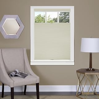 Cordless Cellular Pleated Window Shades - 33 Inch Width, 64 Inch Length - Alabaster - Light Filtering Top-Down Honeycomb Pull Down Blinds for Windows and Skylights by Achim Home Decor