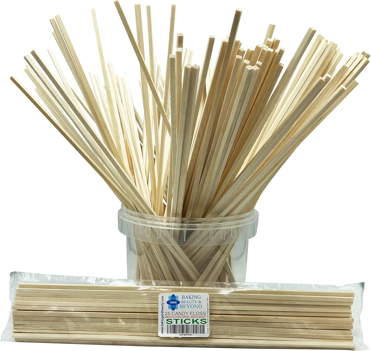 25 Candy Floss Cotton Candy Food Grade Birch Wood Sticks 11 Inch (275mm)