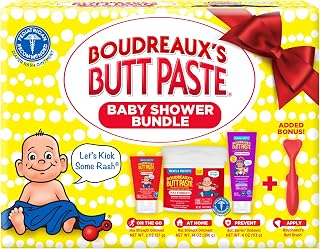 Boudreaux's Butt Paste Baby Shower Bundle, Baby Diaper Rash Cream Ointments & Applicator Kit