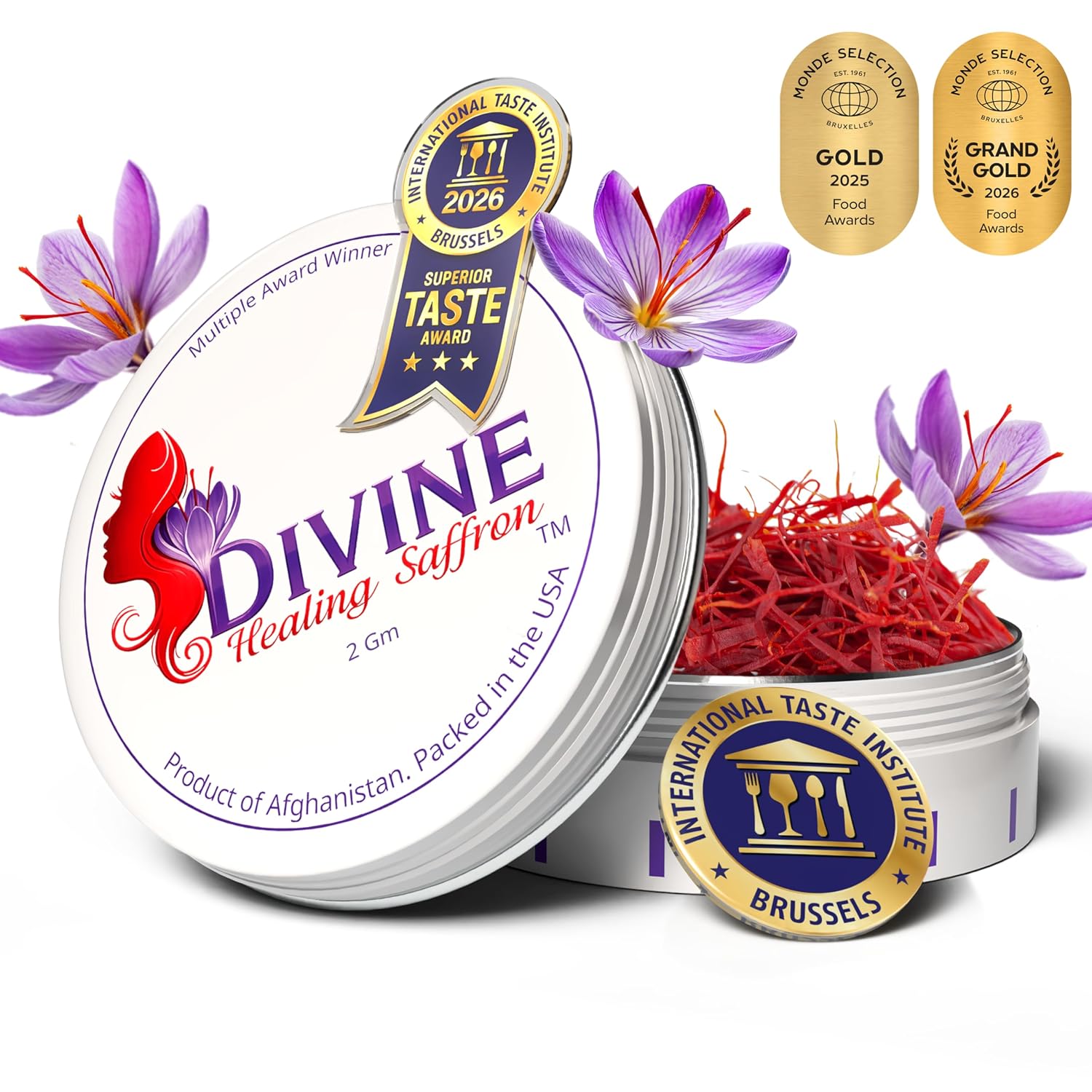 Awarded Saffron (world's #1) 2 gm Afghanistan Multiple Award Winning Divine Healing Saffron Premium. Limited Supply available.