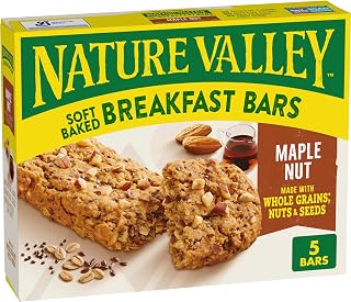 Nature Valley Soft Baked Breakfast Bars, Maple Nut, Morning Snacks, 5 Count, 8.85 oz
