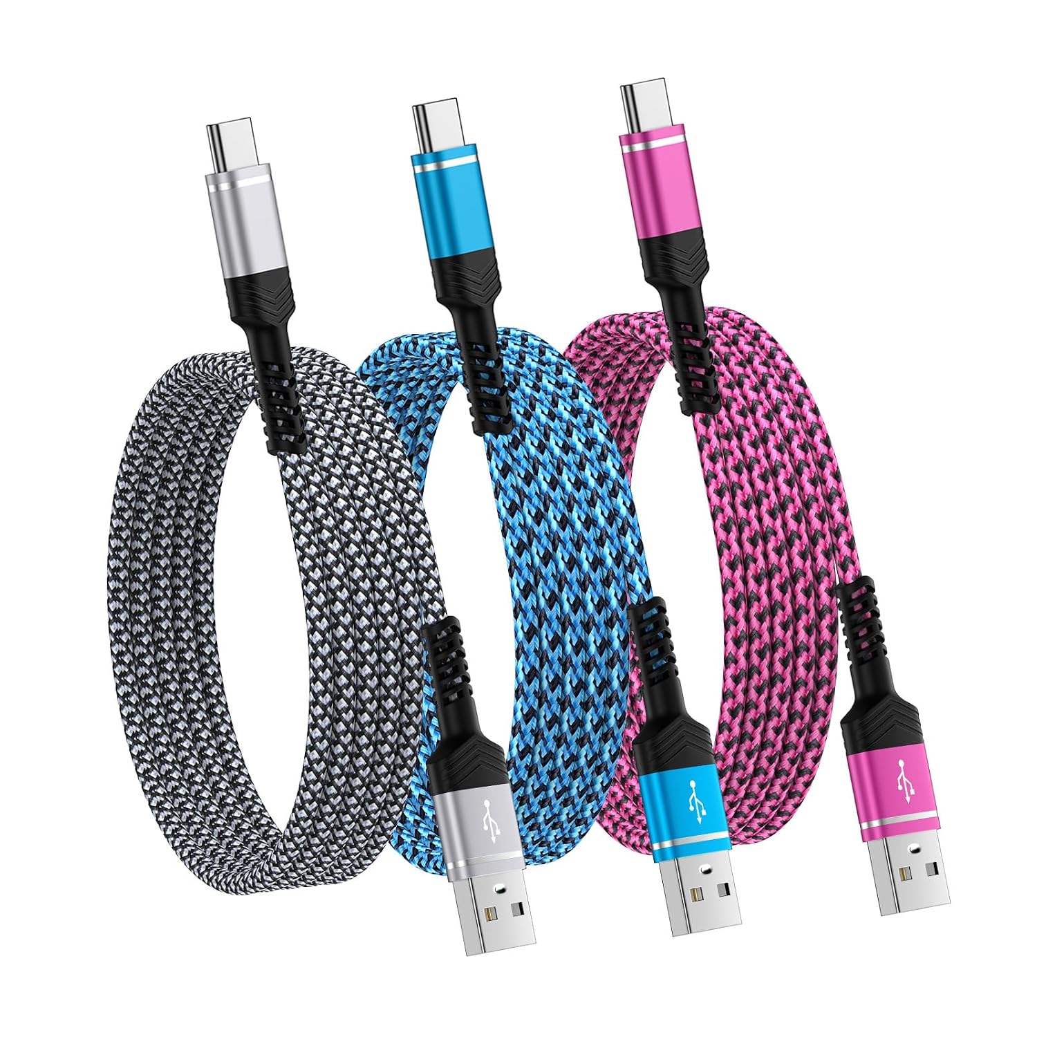 USB C Charger Cable Samsung Fast Charging Cord 6FT 3 Pack for Samsung Galaxy Z Fold 6 Flip 6 5 S25 A16 A15 5G A35 A55 S24 FE S23 A25 A14 A54 A13 S22 S21, 3.1A Type A to USBC Android Phone Power Cord