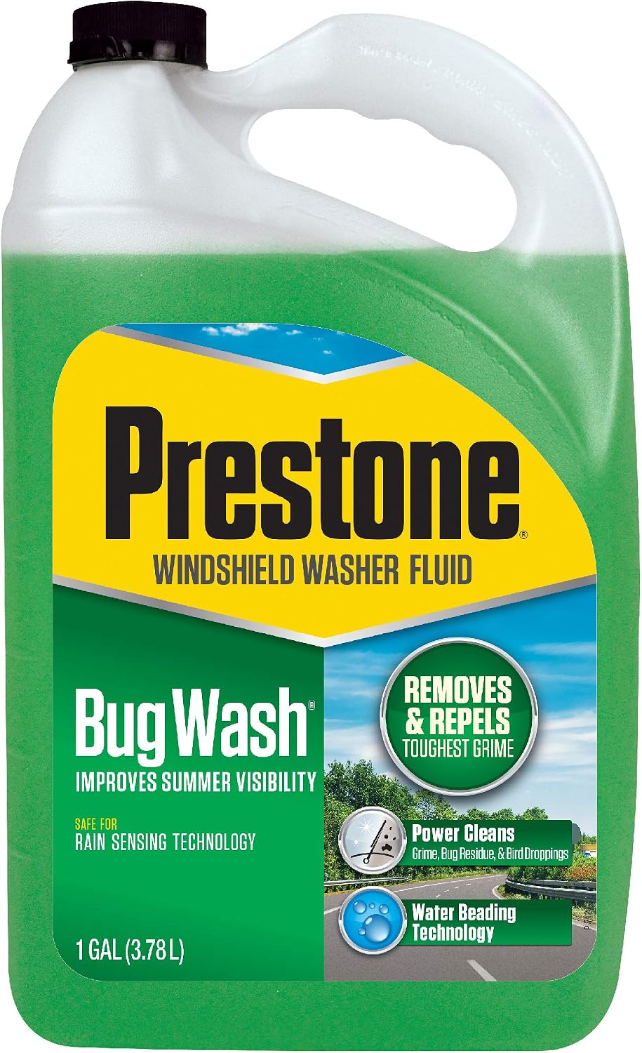 Prestone AS657-6PK Bug Wash Windshield Washer Fluid, 1 Gallon (Pack of 6)