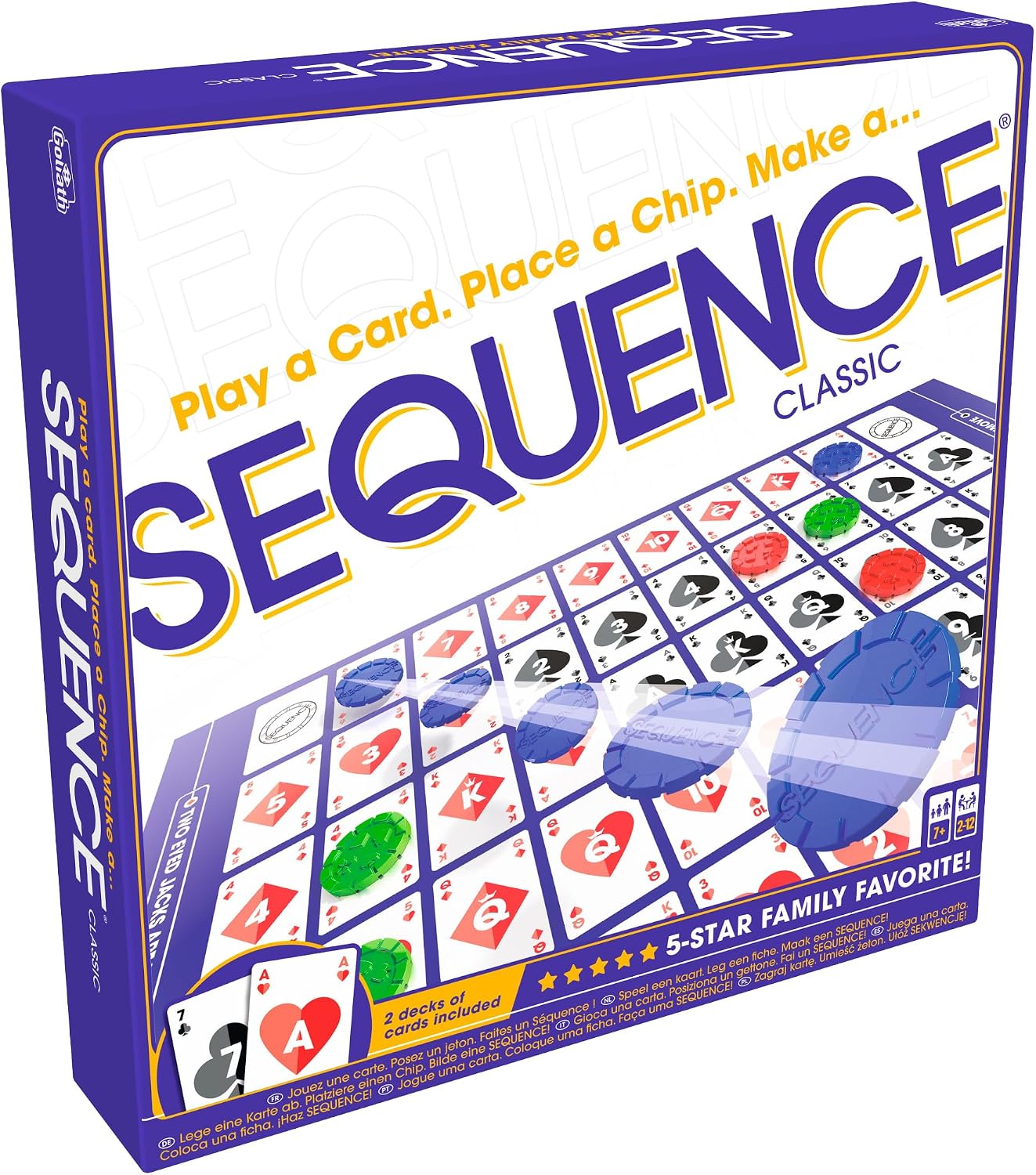 Goliath Games Sequence | Five-in-a-row Fun for Everyone! | Family Strategy Game | For 2 or More Players, Ages 7+, White