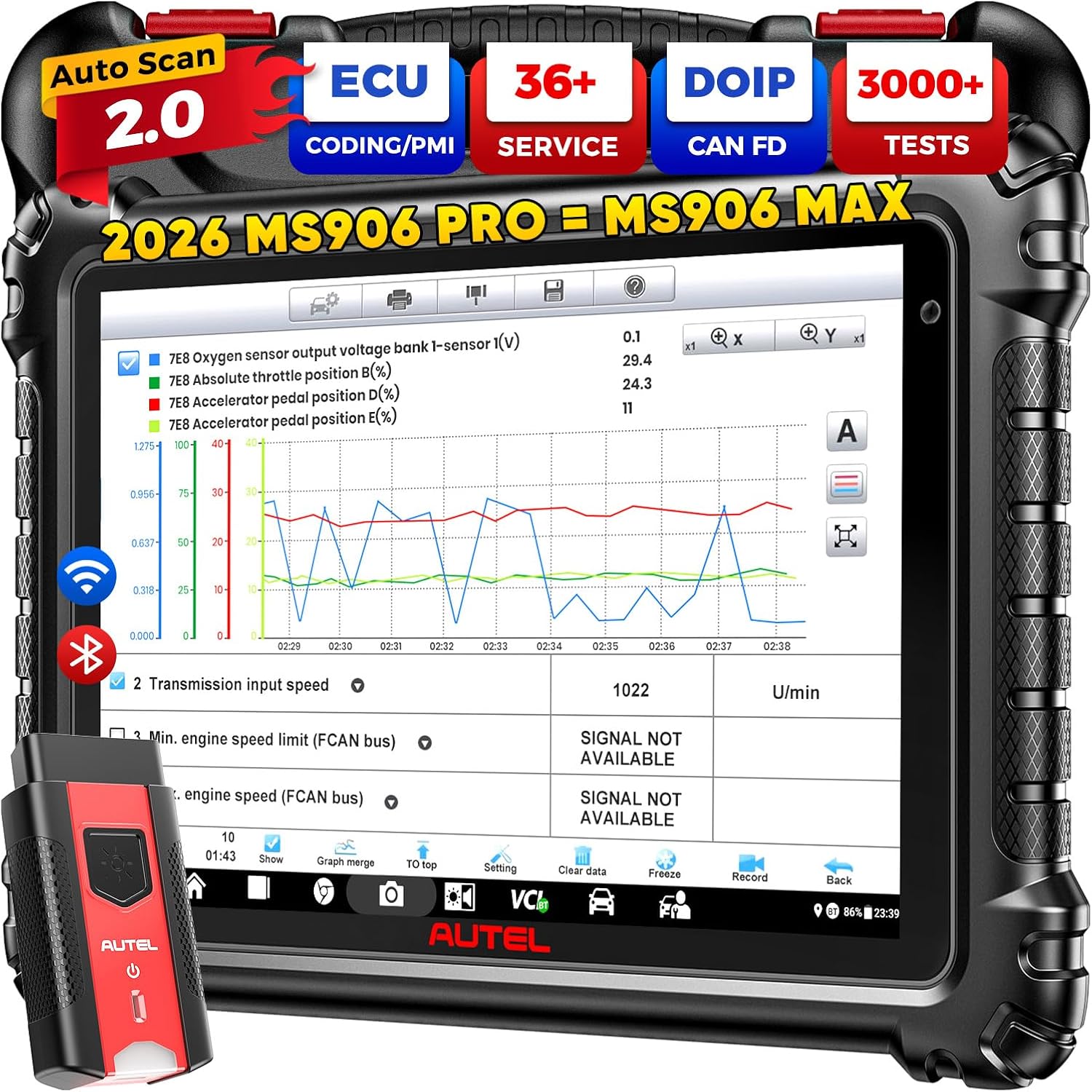 Autel Scanner MaxiSYS MS906 PRO: Top ECU C0ding & 3000+ Test as MS906 MAX
